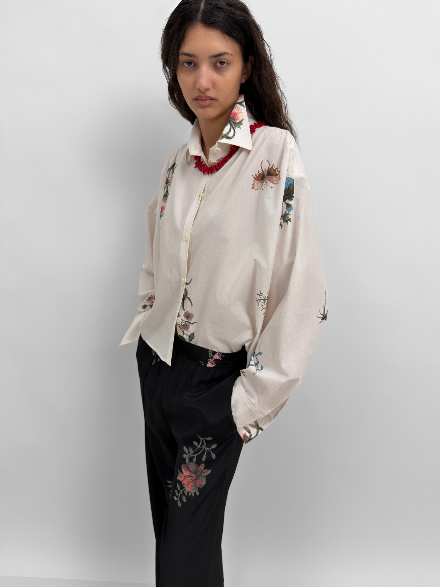 The Taylor poplin cropped shirt in Duchess