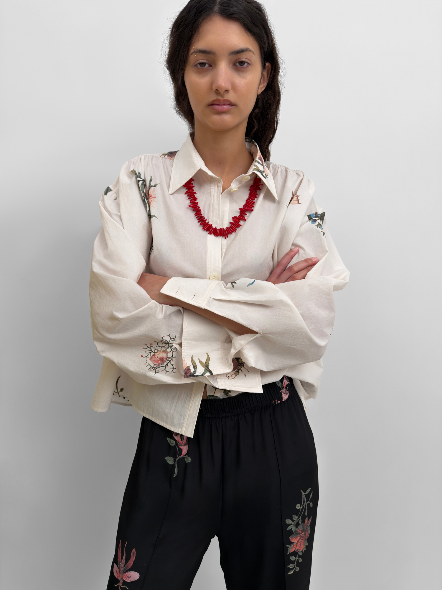 The Taylor poplin cropped shirt in Duchess