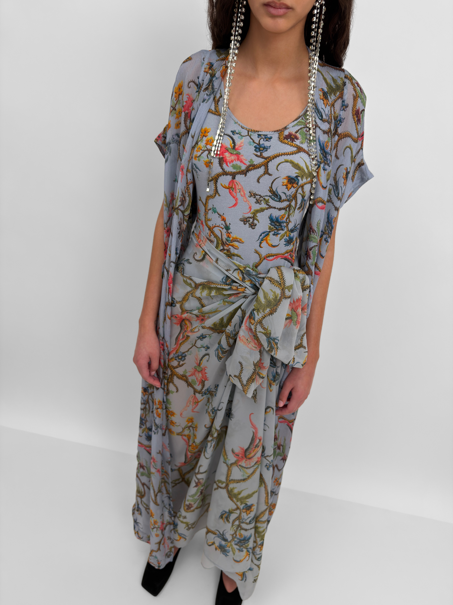The Olympia wrap caftan dress in Trailing
