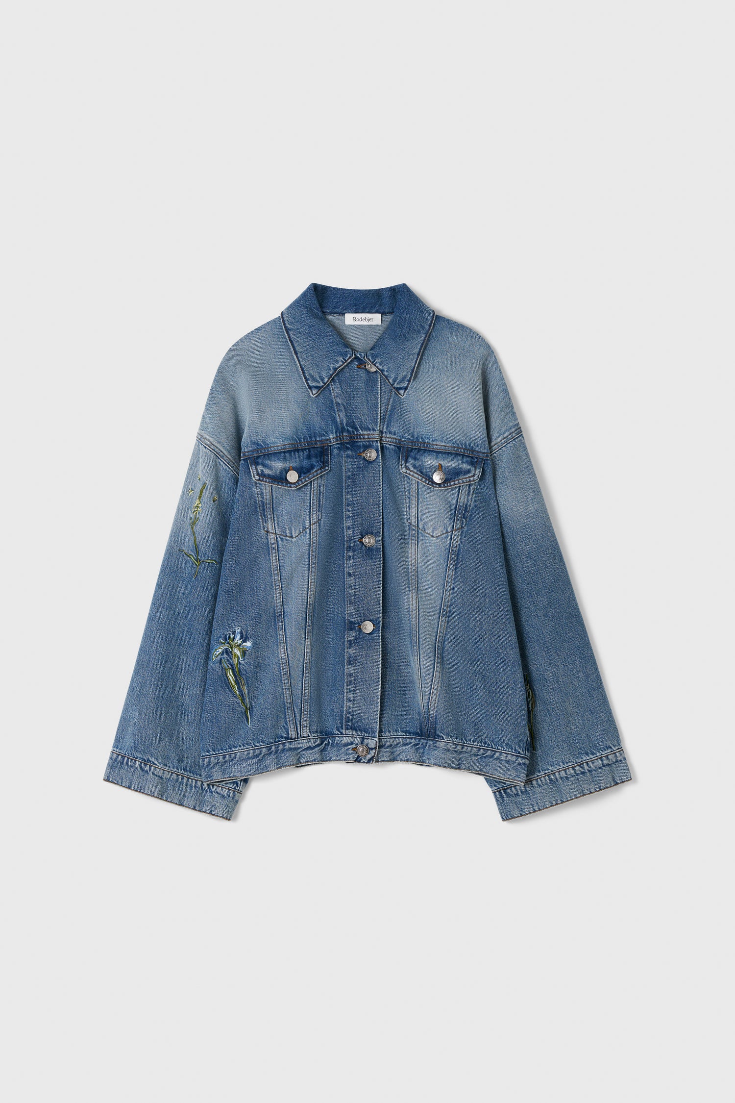 Bat embroidery denim jacket