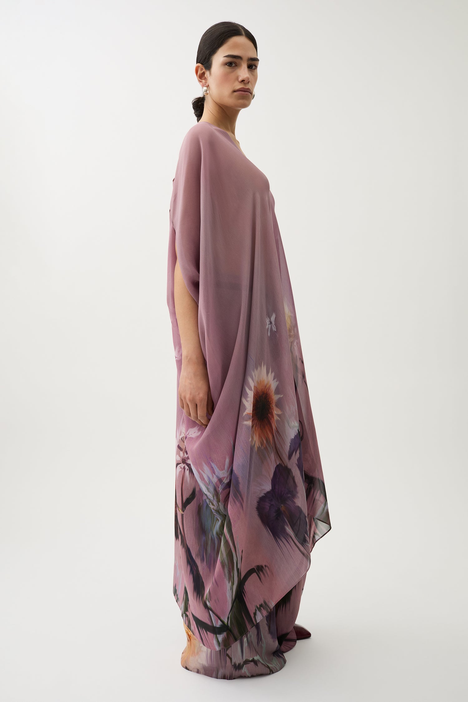 Agave flower paint caftan