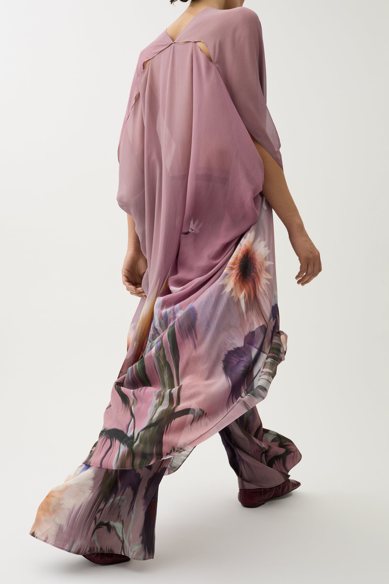 Agave flower paint caftan