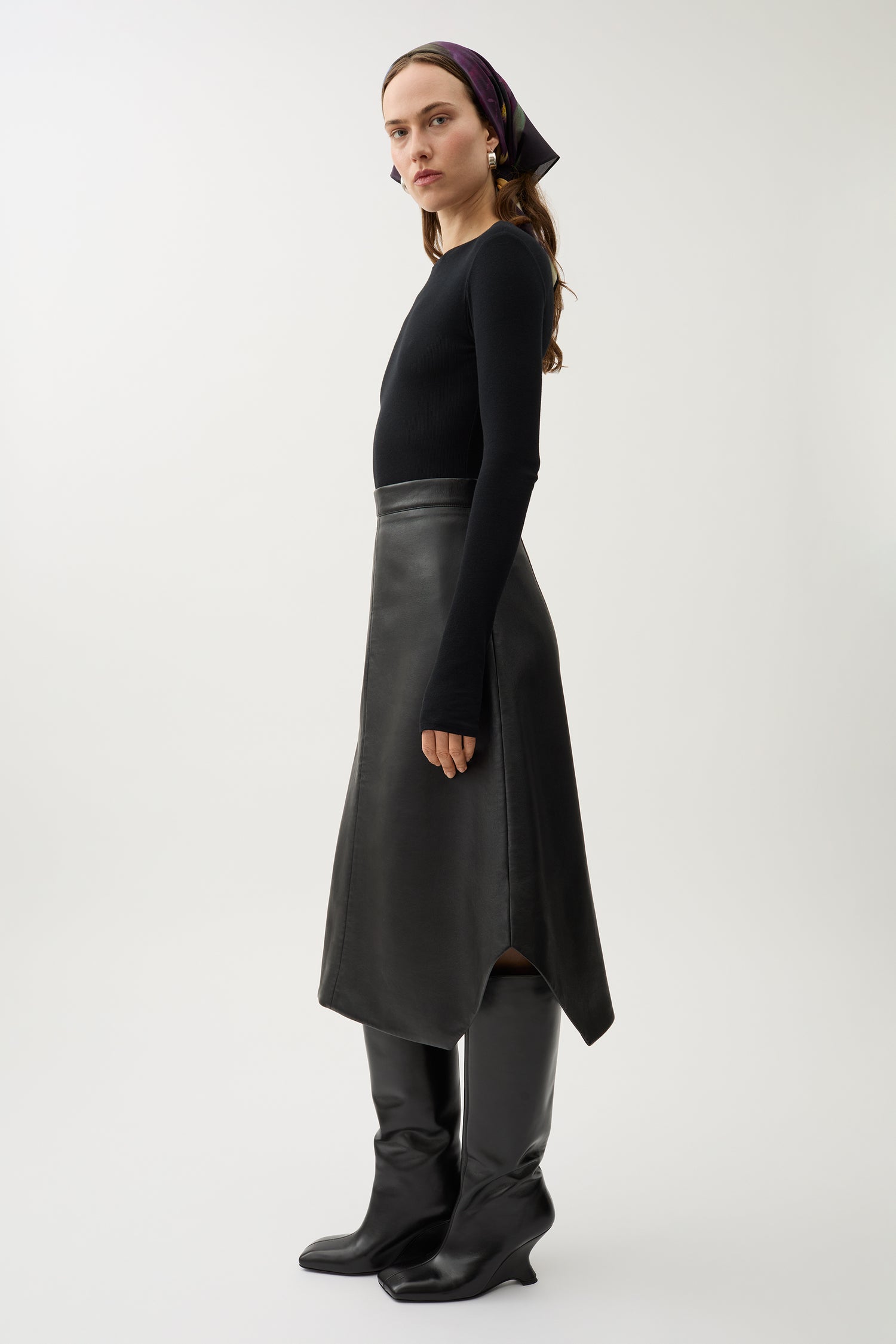 Amalia recycled leather skirt