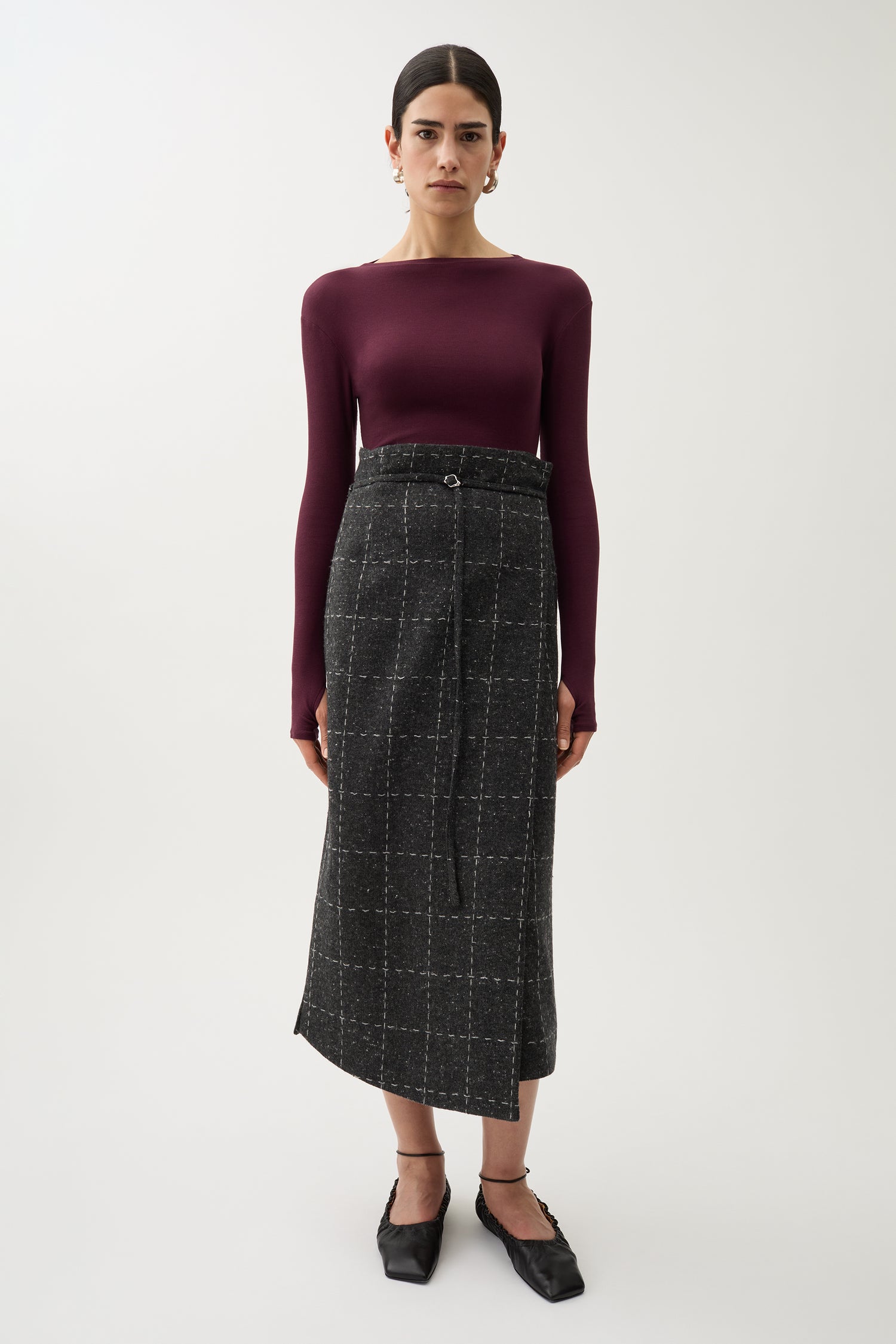 Blanket check skirt