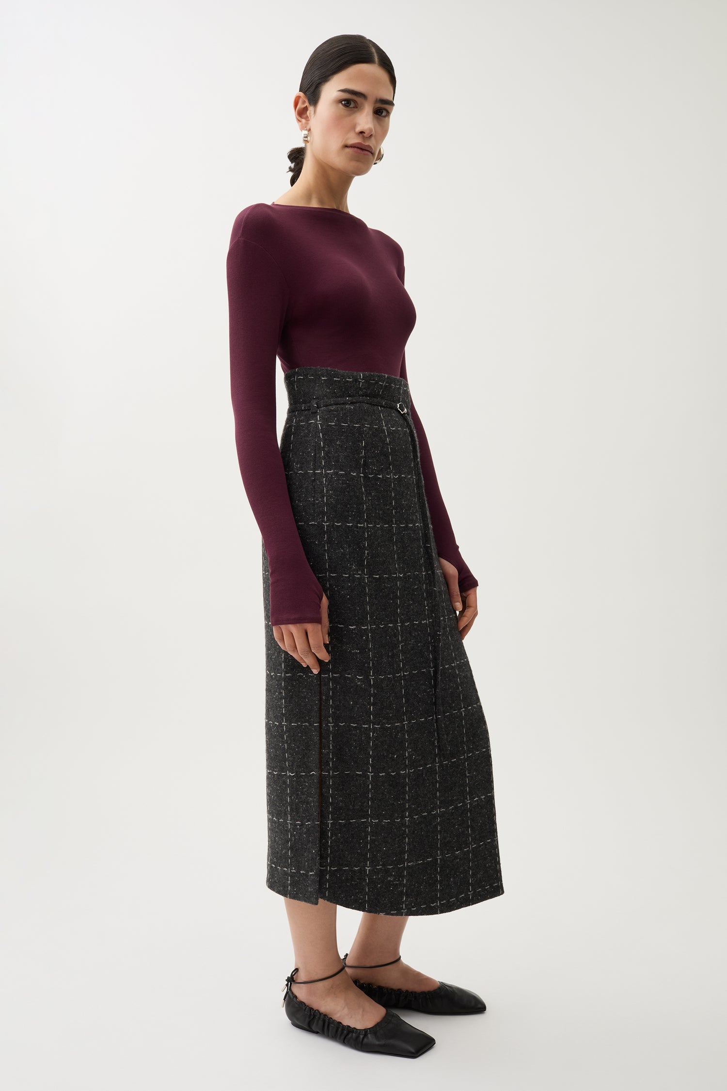Blanket check skirt