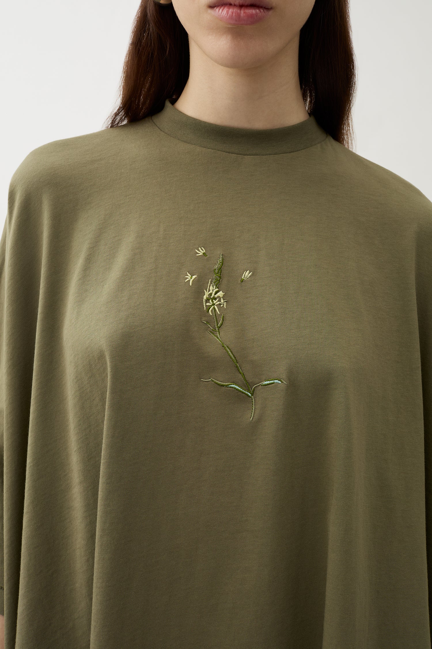 Brick embroidery jersey top