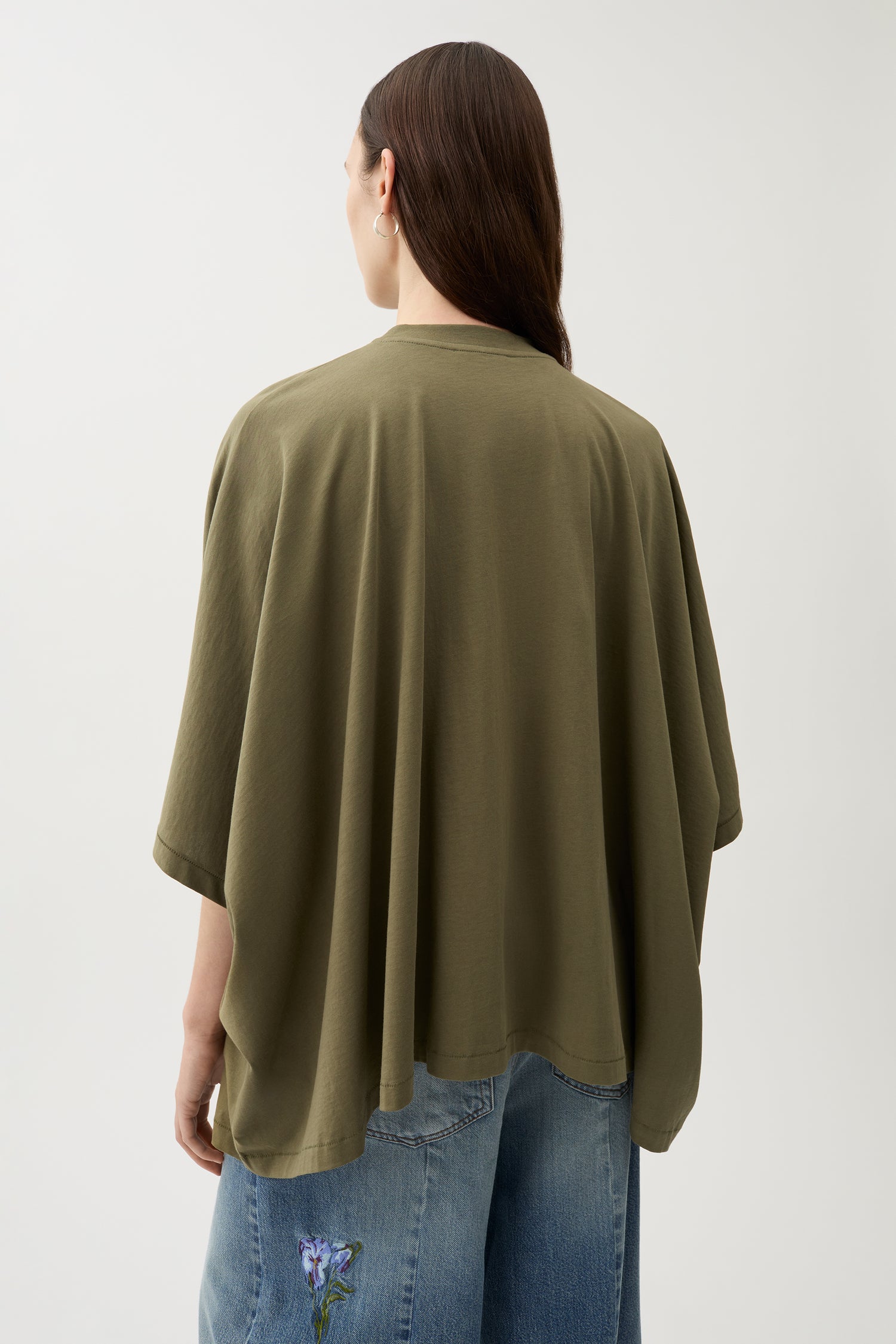 Brick embroidery jersey top