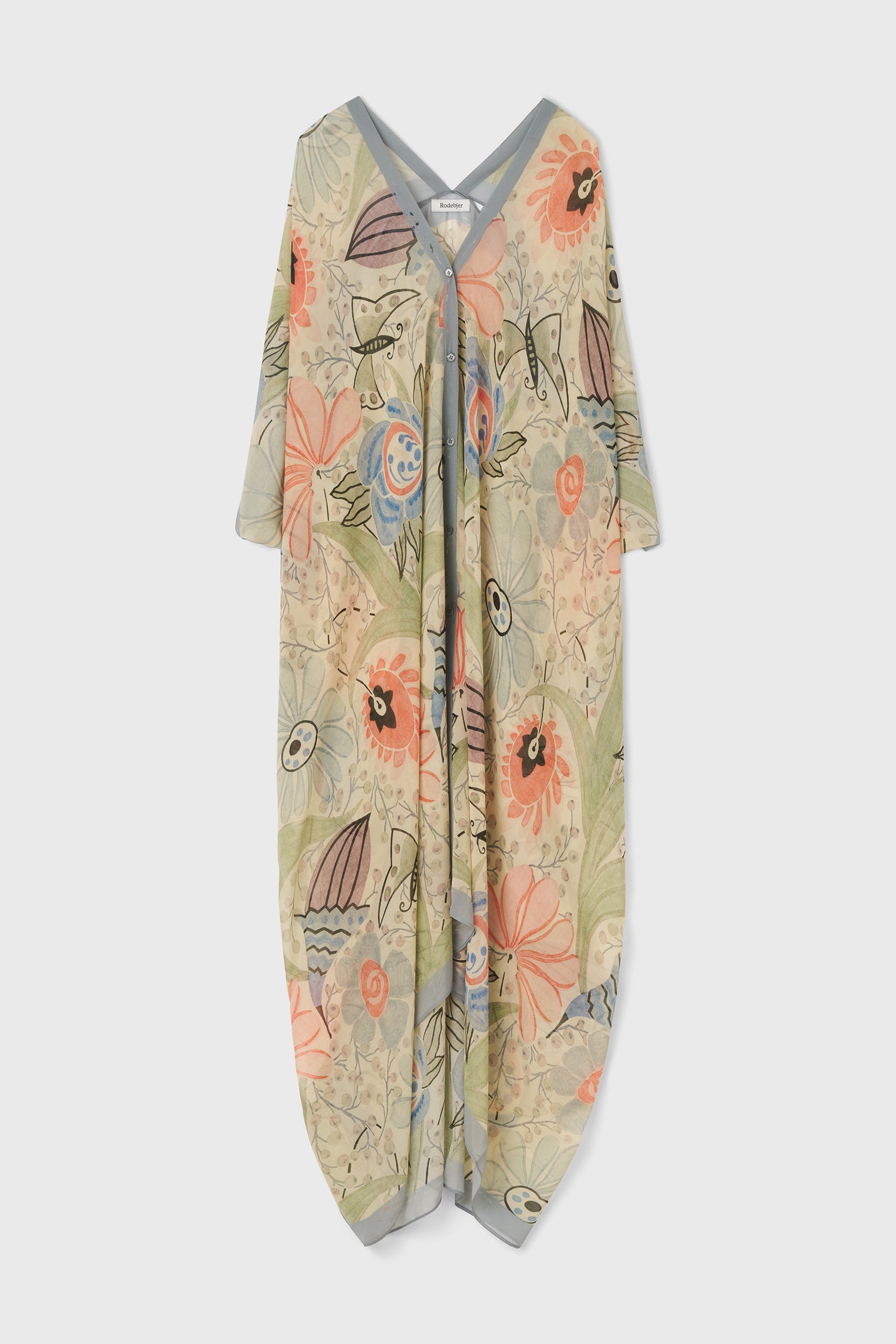 The Agave silk caftan in Ducharne