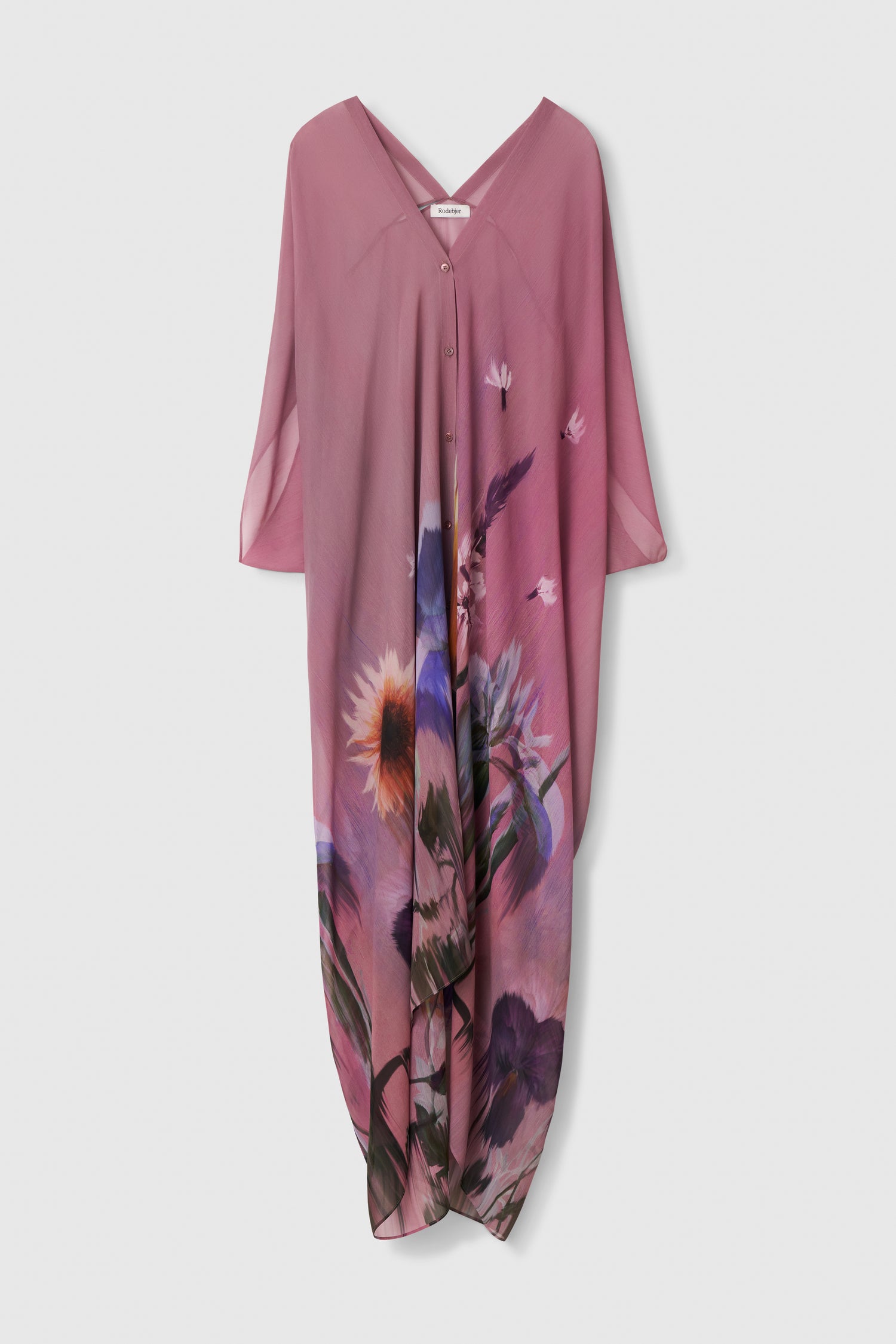 Agave flower paint caftan