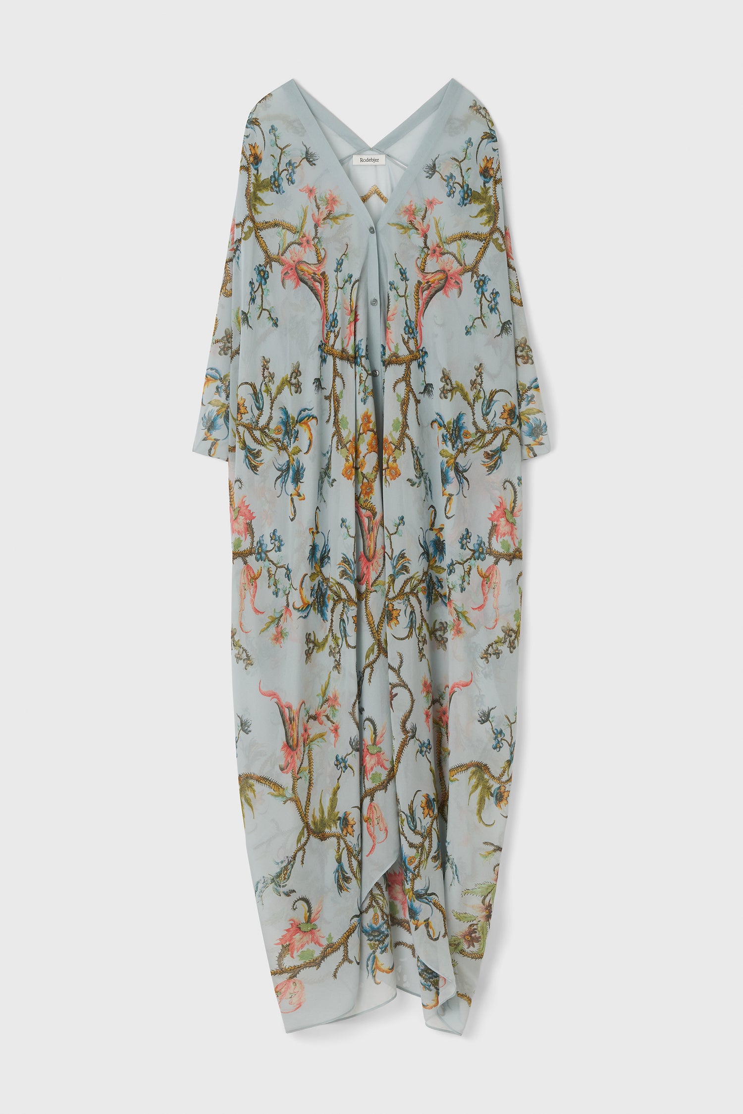 The Agave silk caftan in Trailing