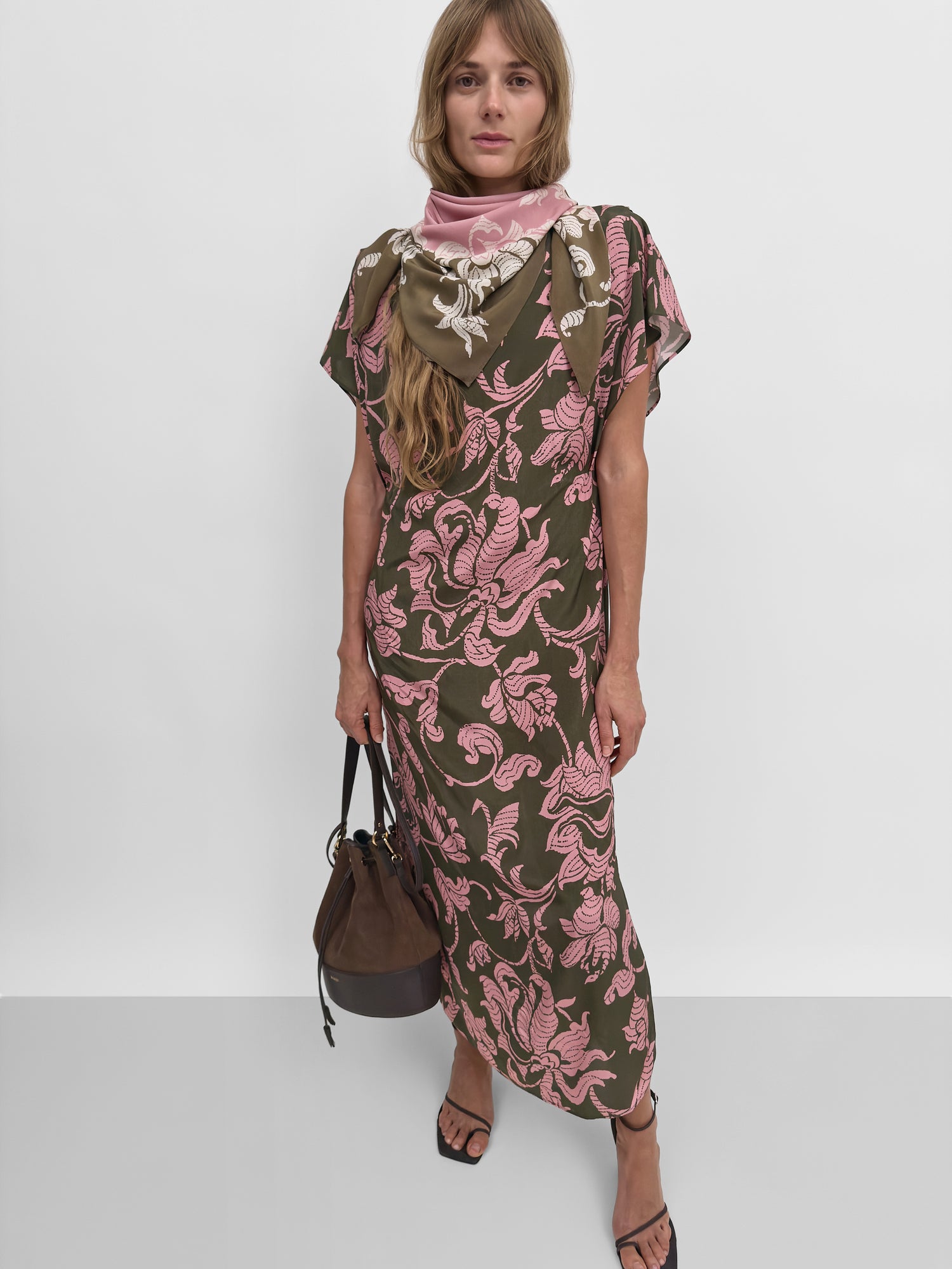 The Amalfi high neck dress in French Lily