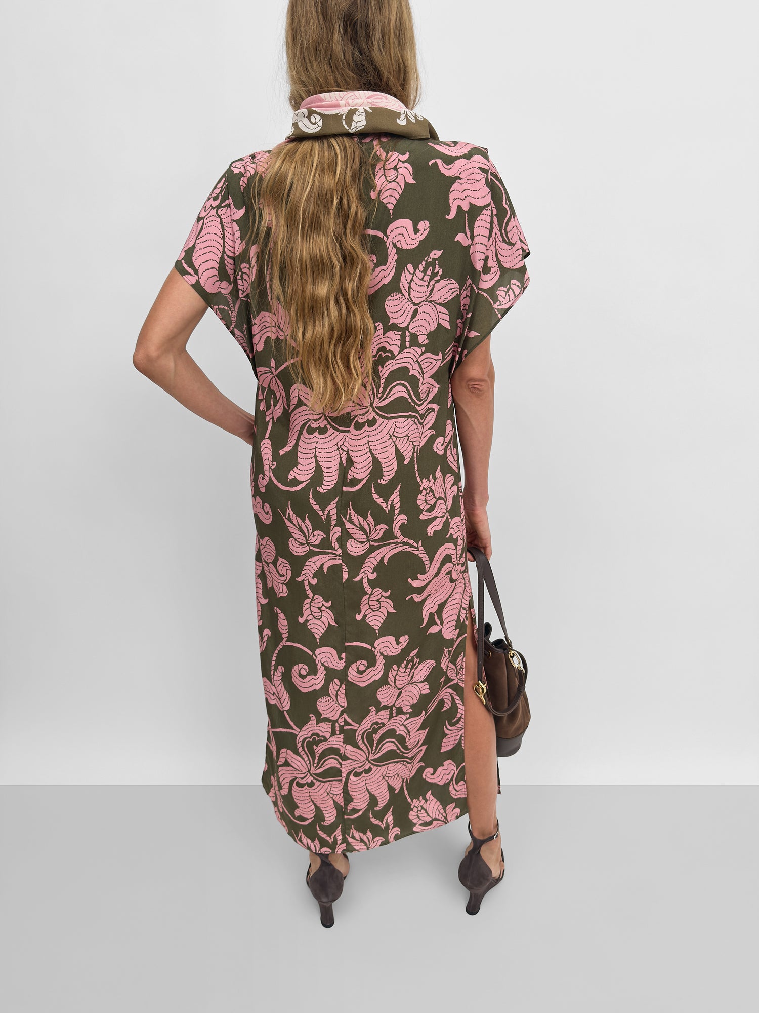 The Amalfi high neck dress in French Lily