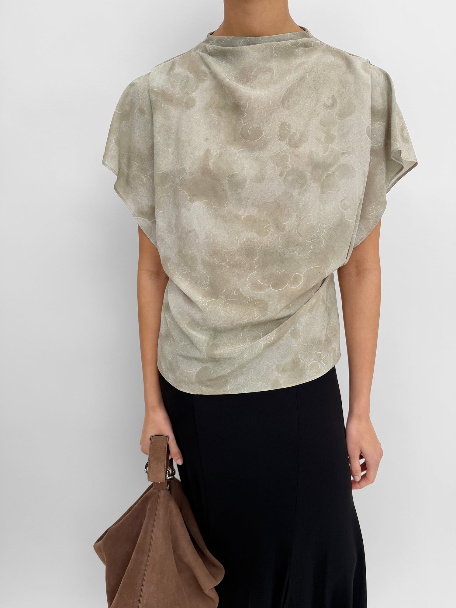 The Amaya high neck top in Clouds