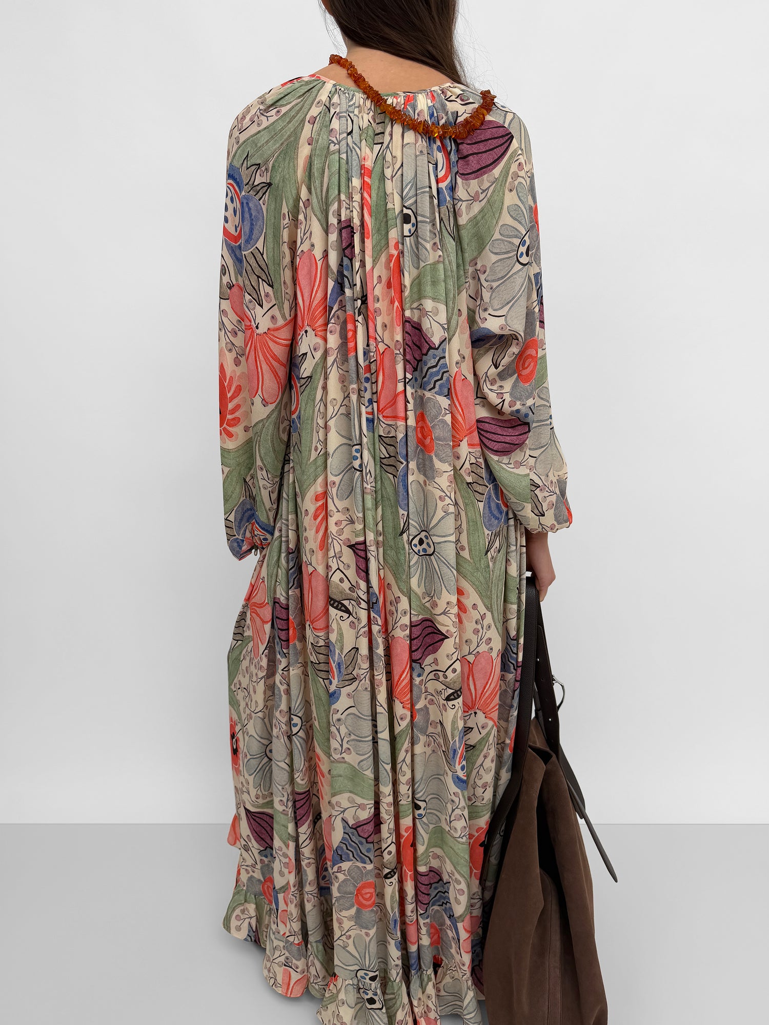 The Amora light silk dress in print