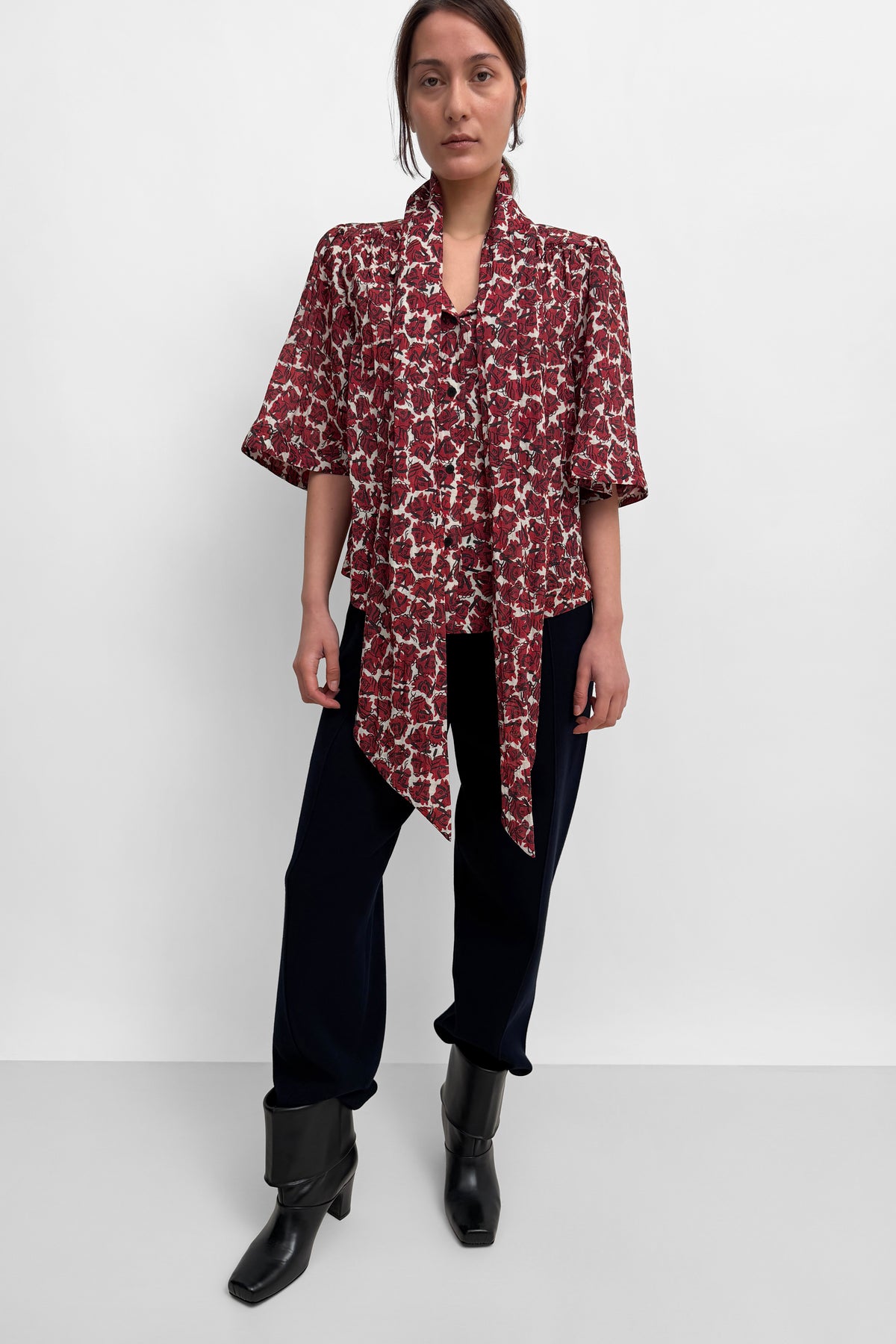 The Anya airy scarf blouse