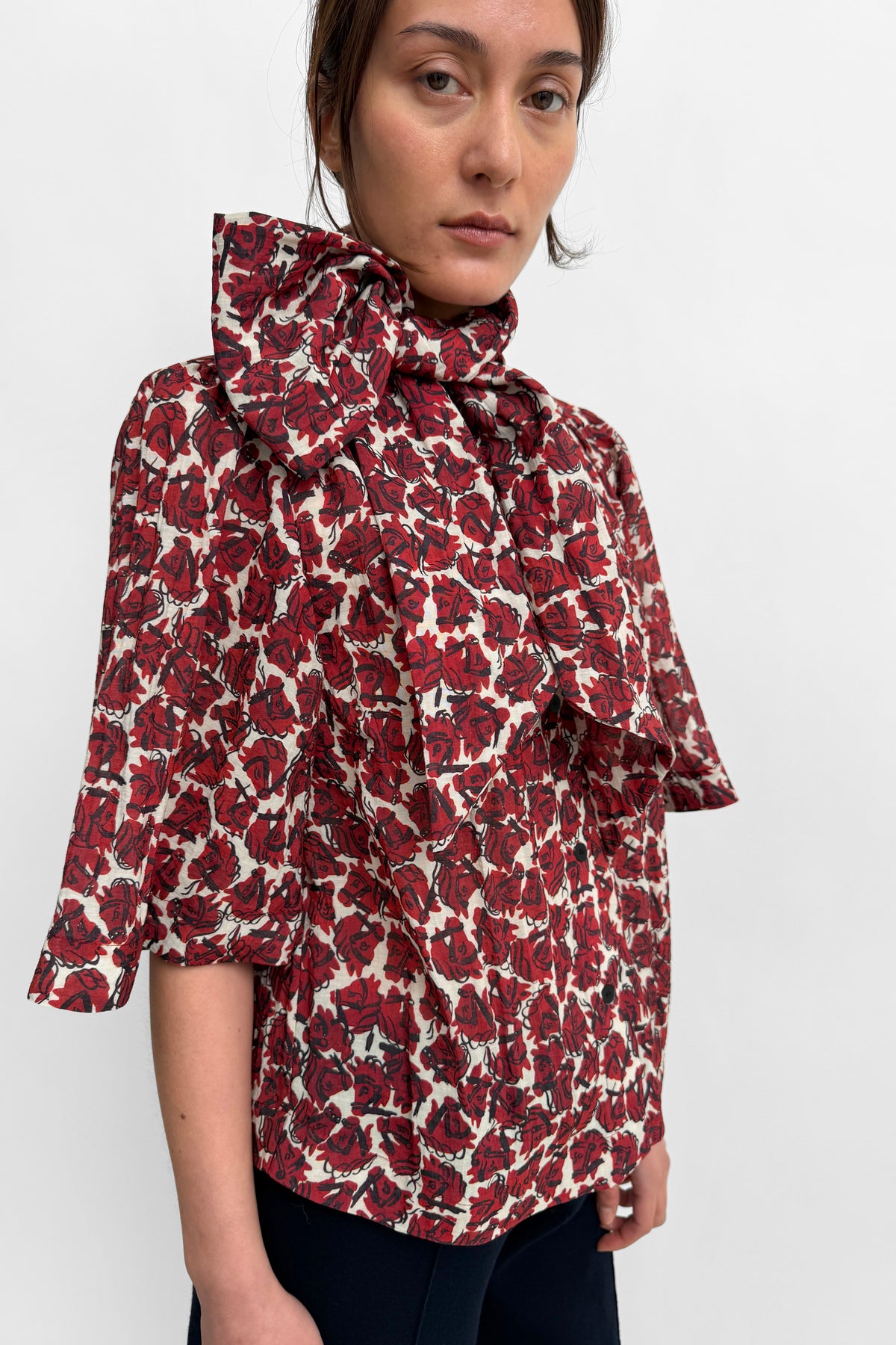 The Anya airy scarf blouse