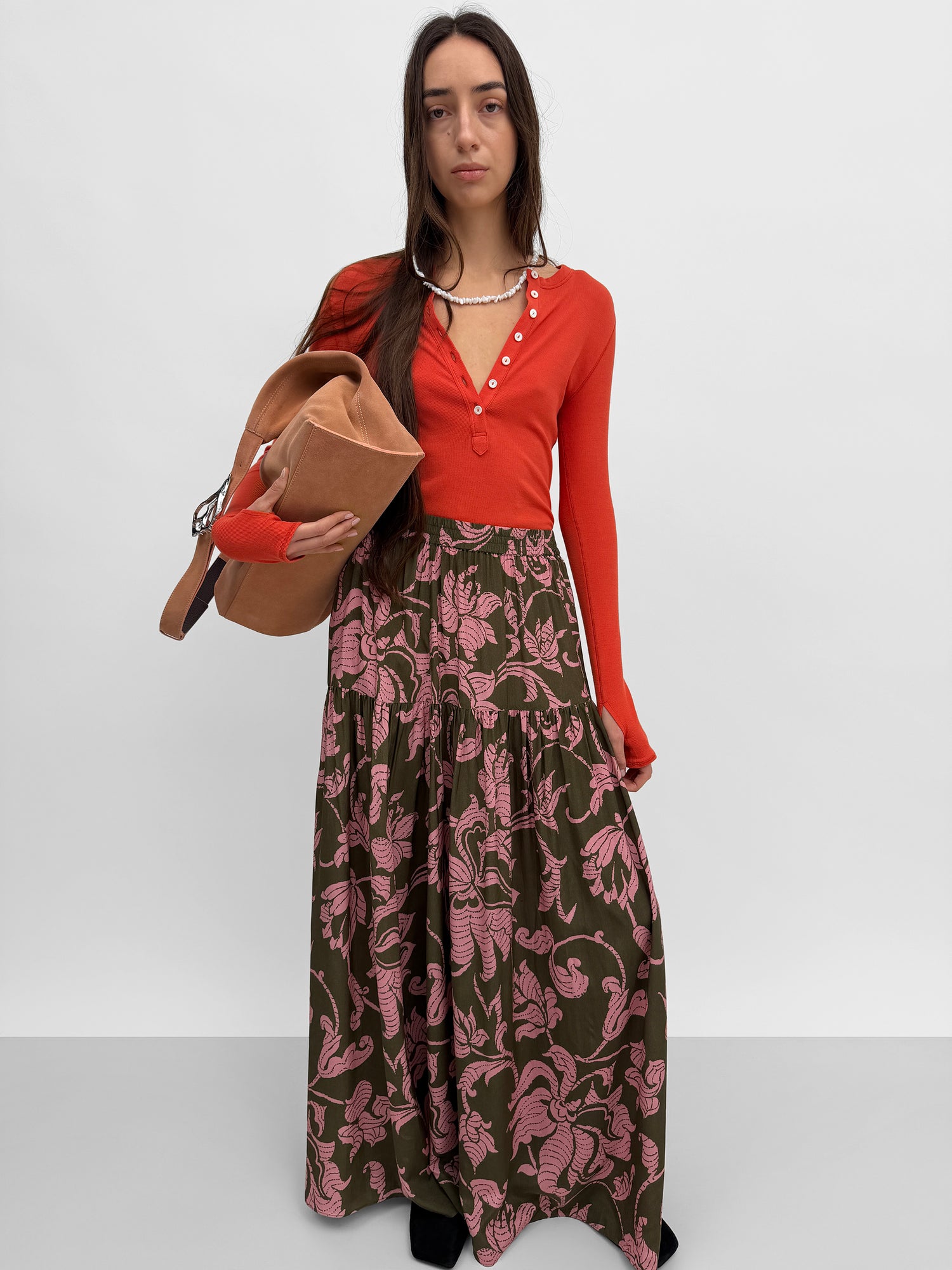 The Asti gathered skirt in French Lily
