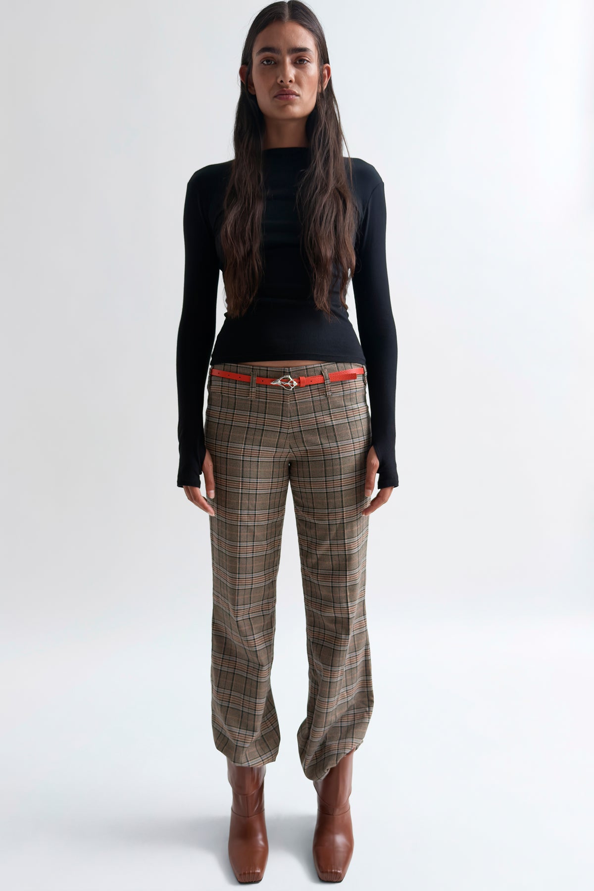 The Jia checkered kickflare suit pant