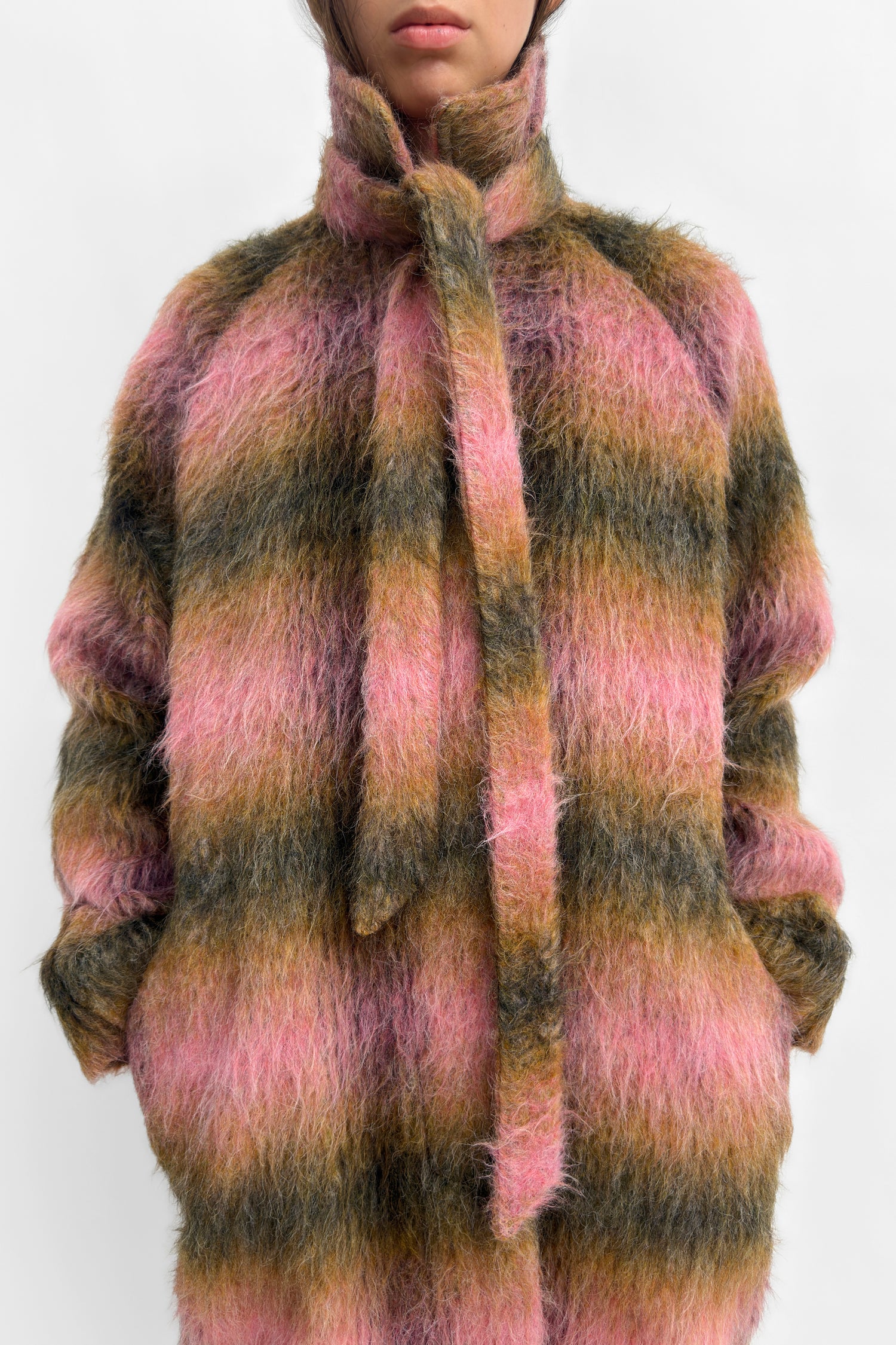 The Jimin fluffy checked coat