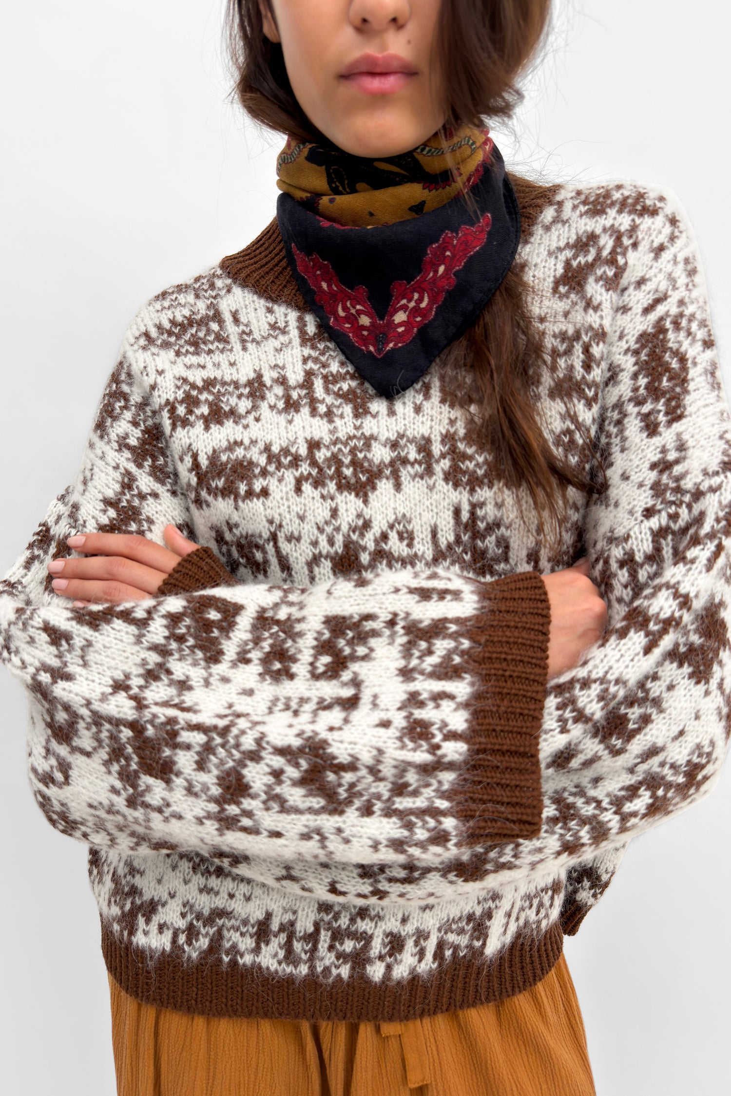 The Jinsol wool alpaca knit fishermans sweater