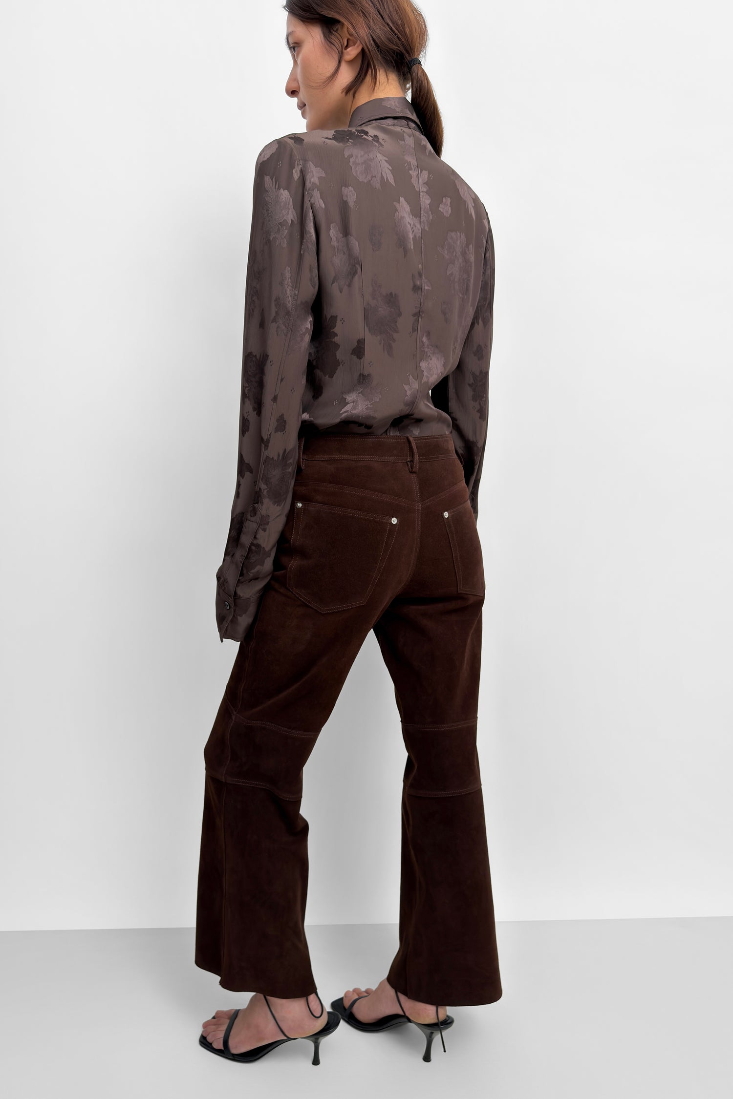 The Joon suede kickflare pant