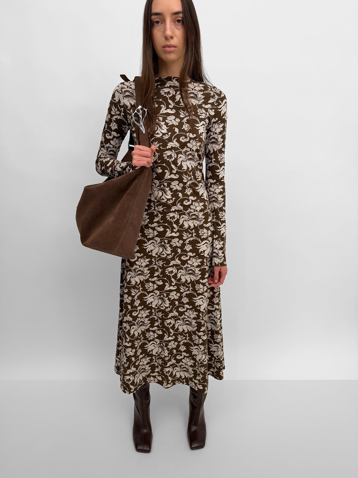 The Kendall open back tricot dress in French Lily