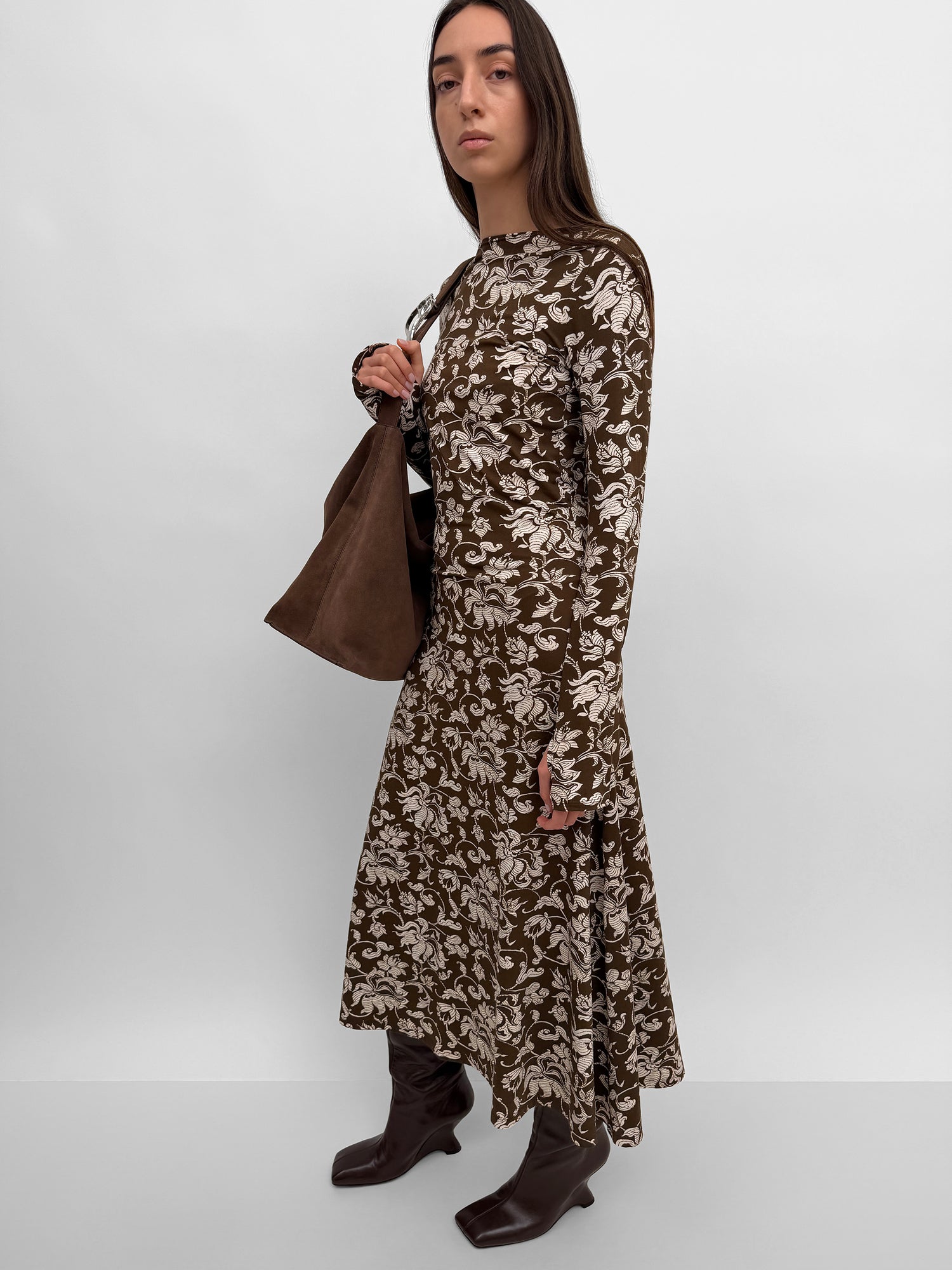 The Kendall open back tricot dress in French Lily