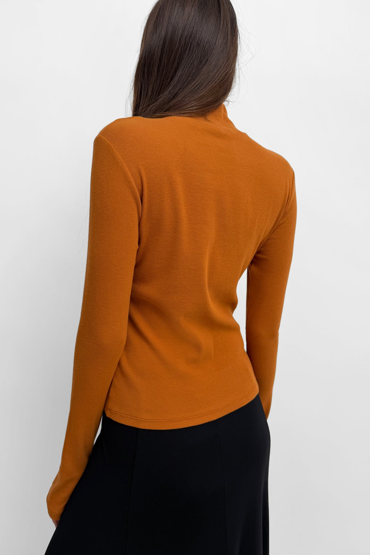 The Kira mini-rib jersey polo sweater