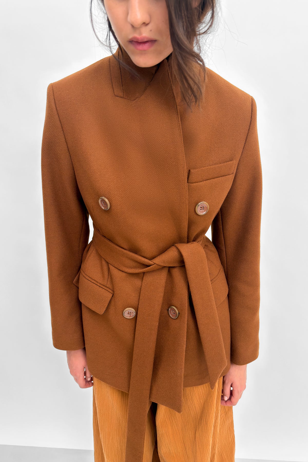 The Leah wool twill peacoat
