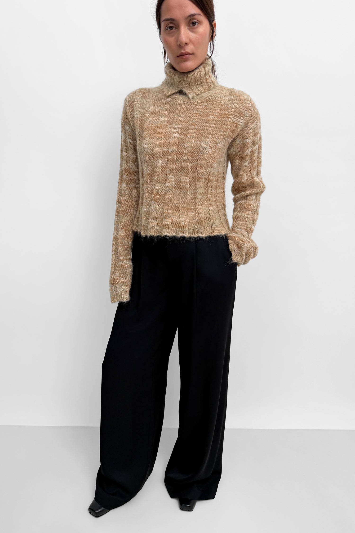 The Lorna shiny pleat pants