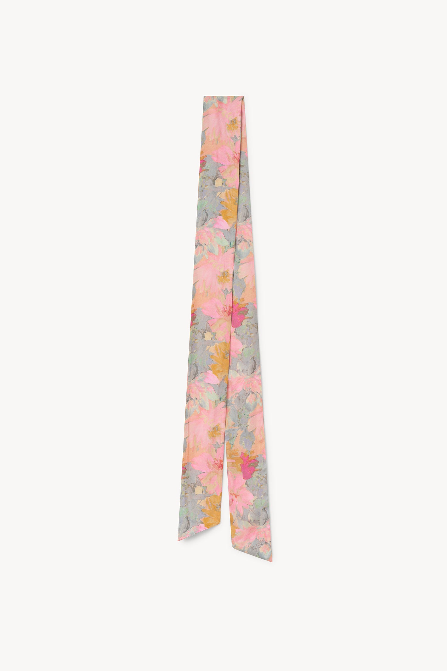 The Luna shiny scarf in Floral Paint print