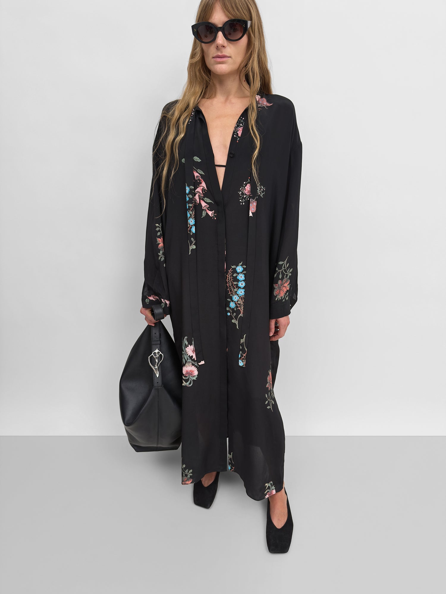 The Martini light silk shirt dress in Duchess