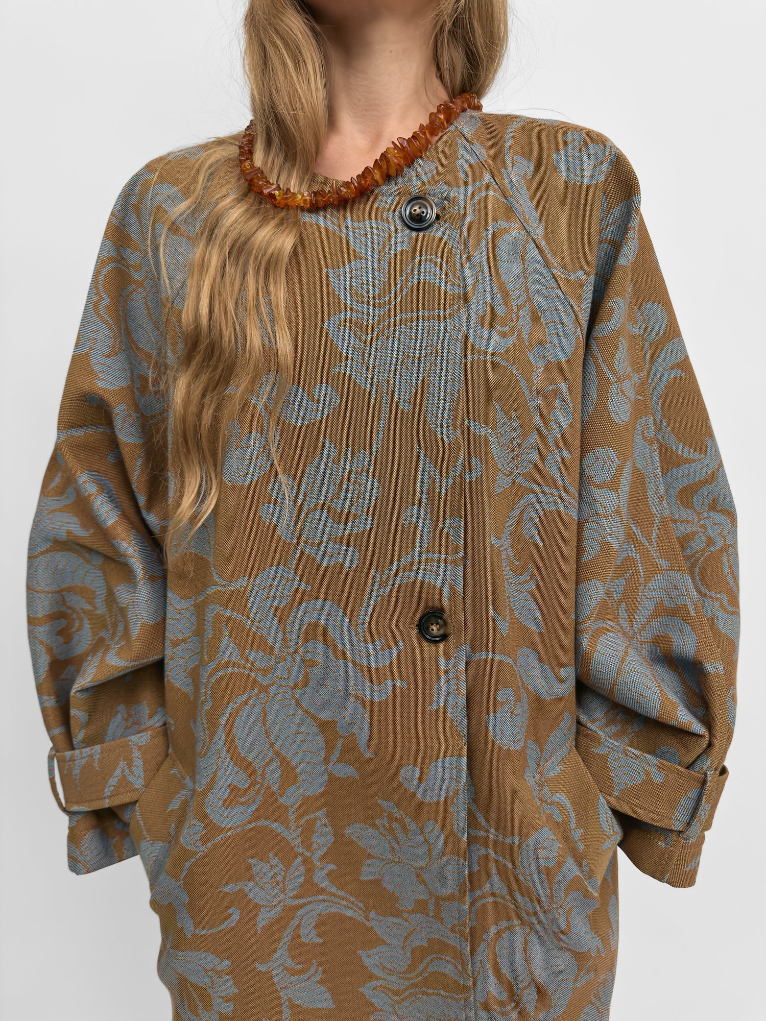 The Melbourne jacquard cocoon coat