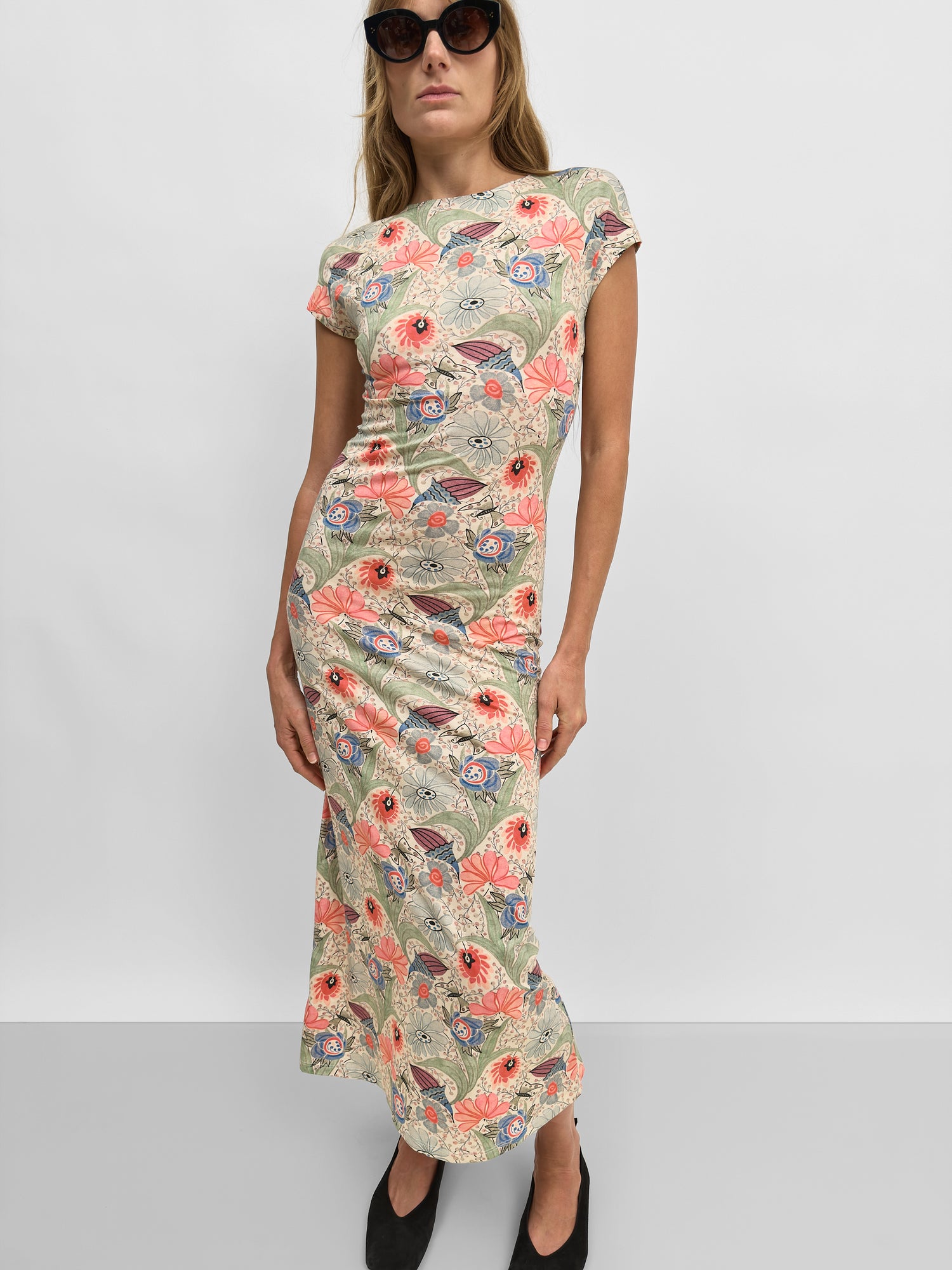 The Otta cap sleeve tricot dress in Ducharne