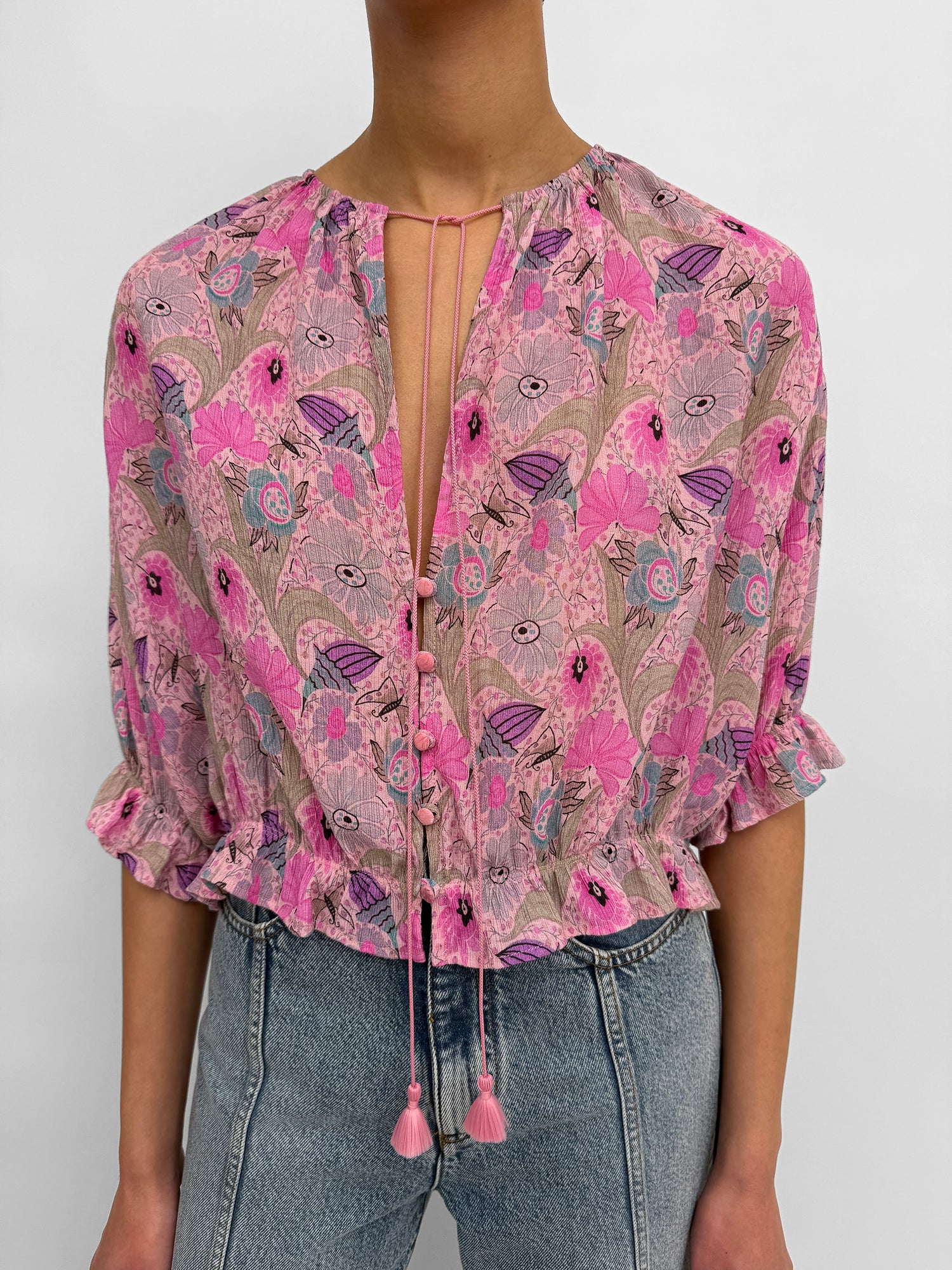 The Perla plissé blouse in Ducharne