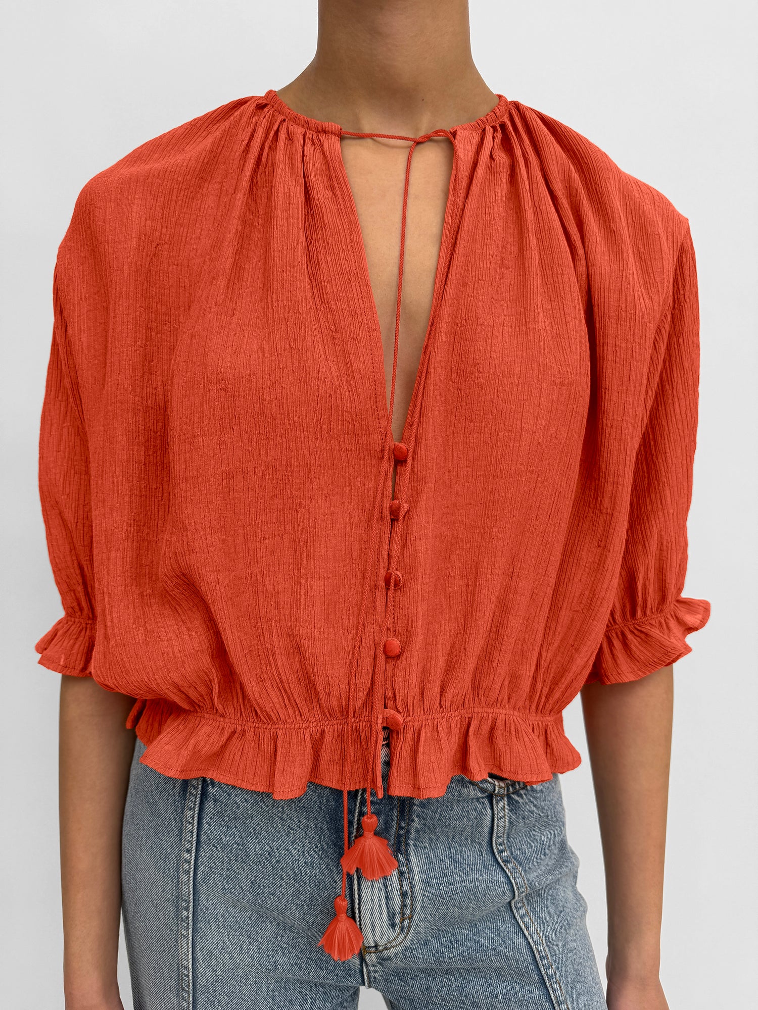 The Perla plissé blouse
