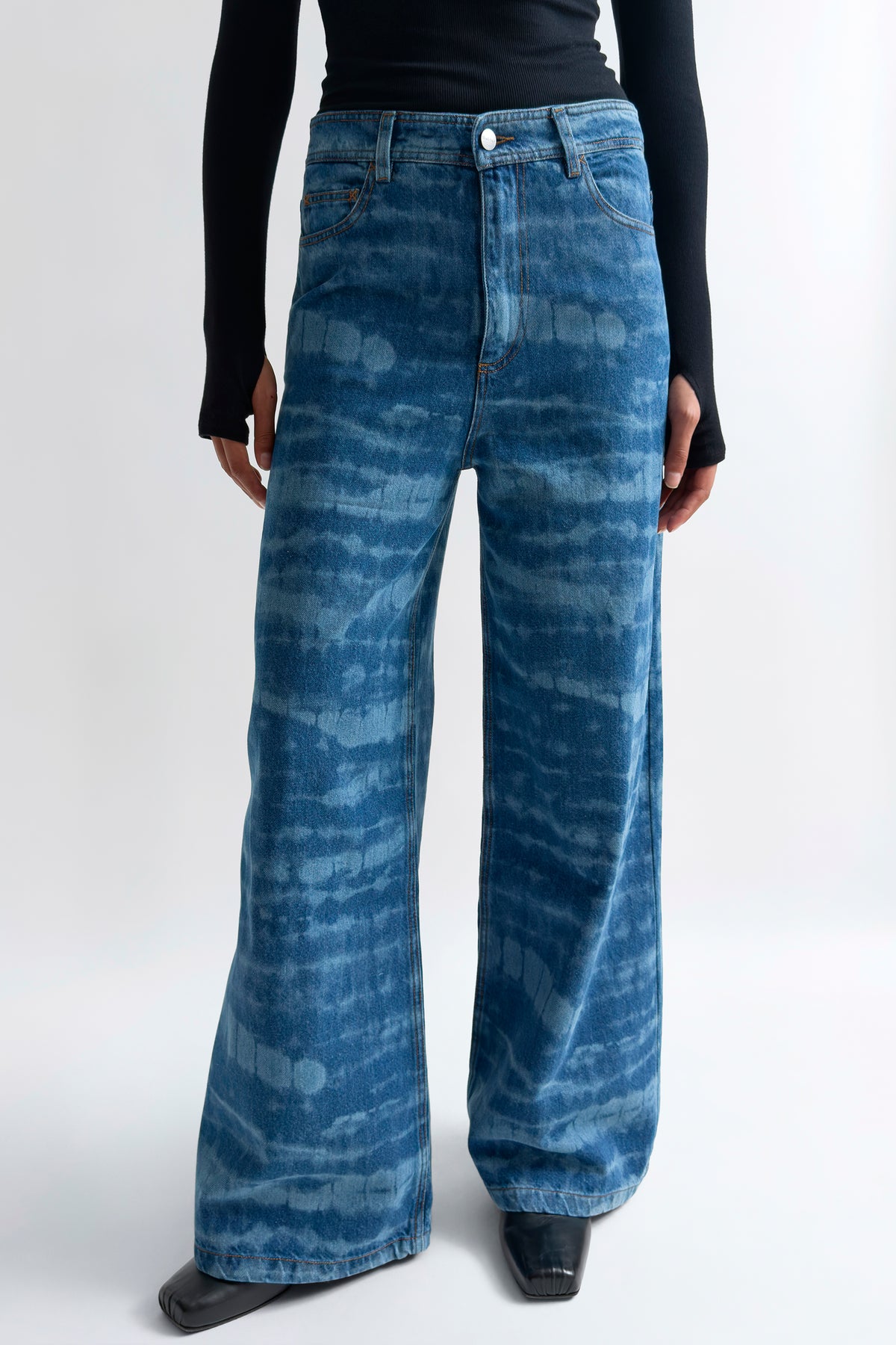 The Roxy shibori denim wide pant