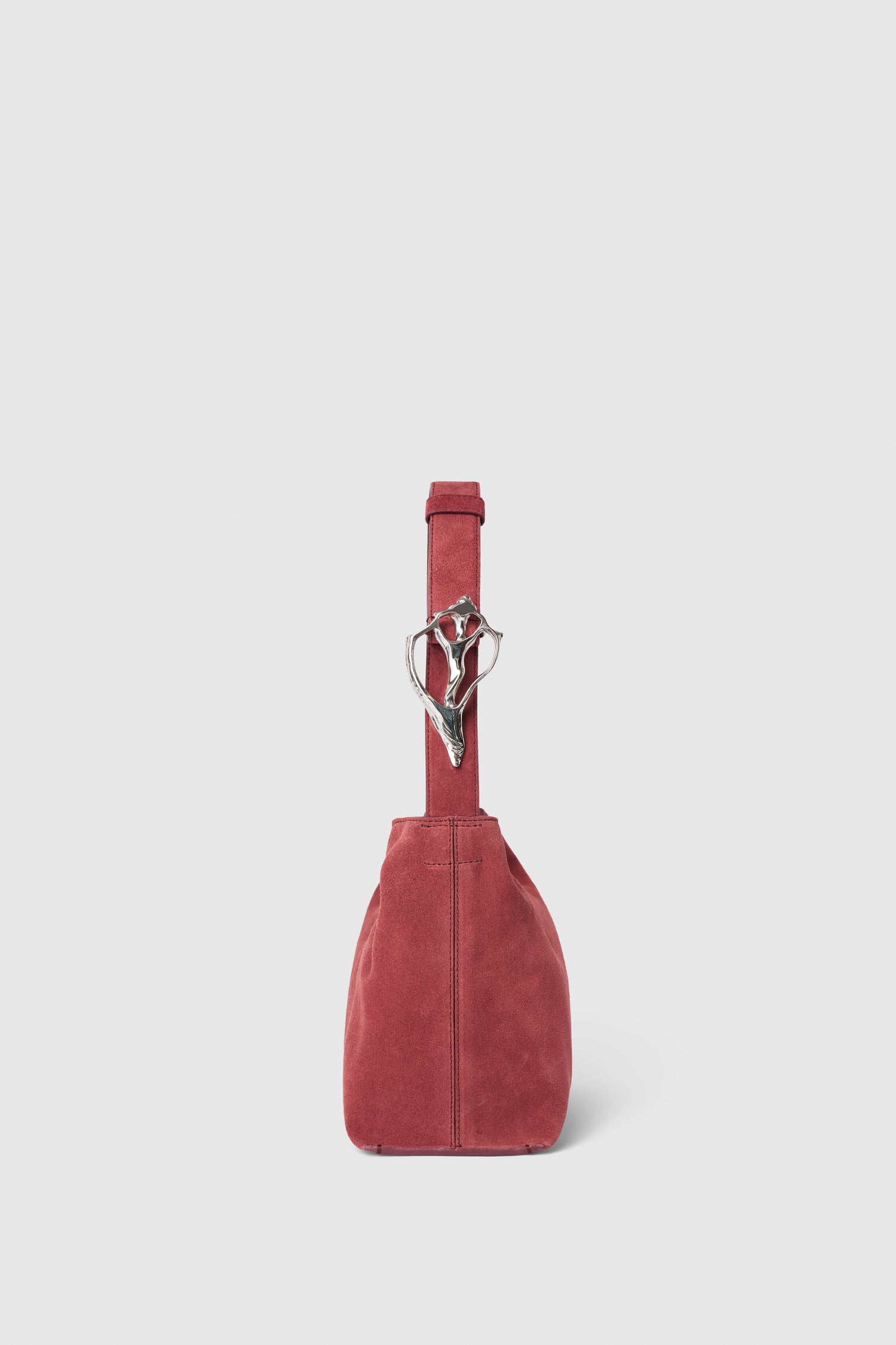 Shell mini suede bag