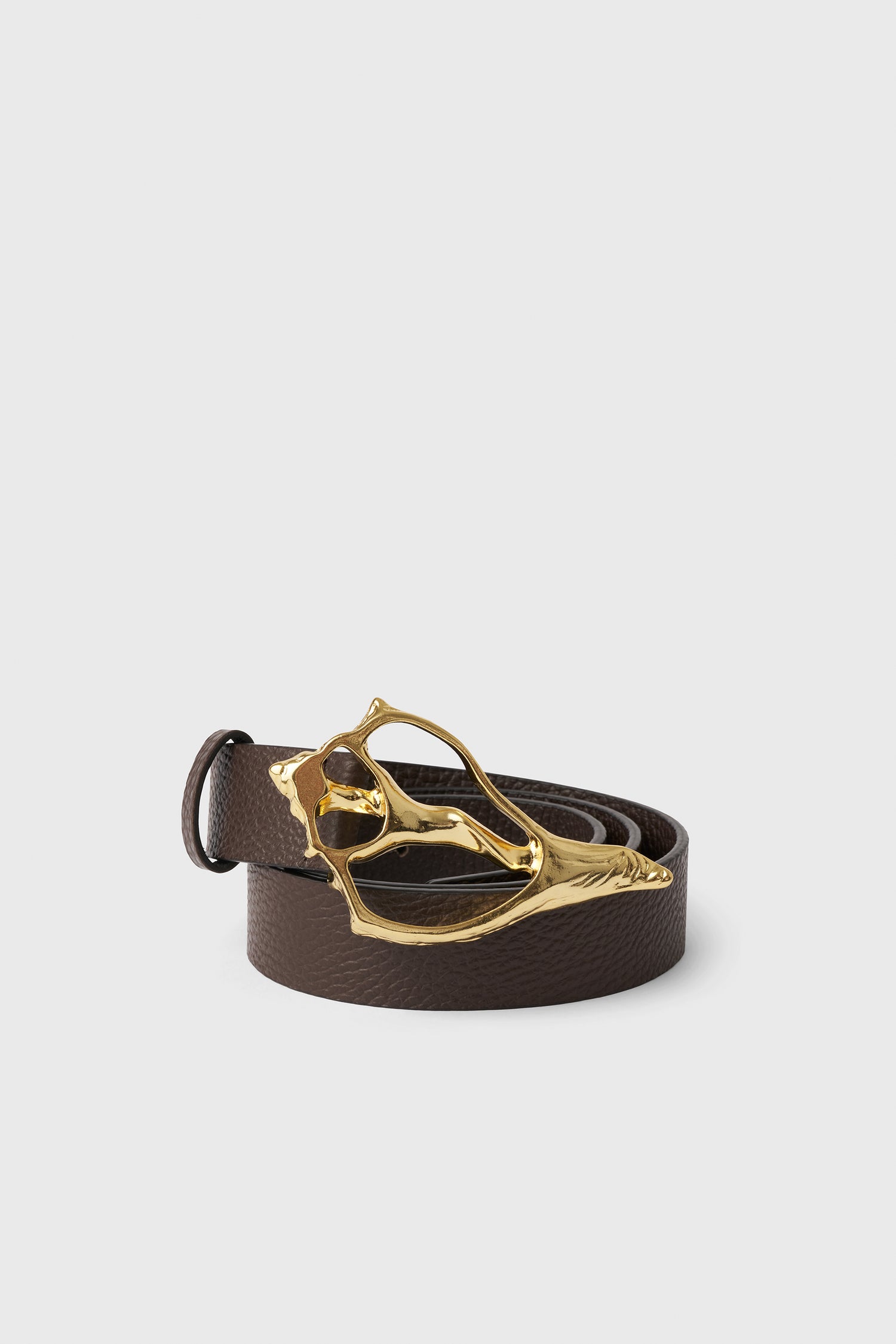 The Seashell wide pebble leather belt