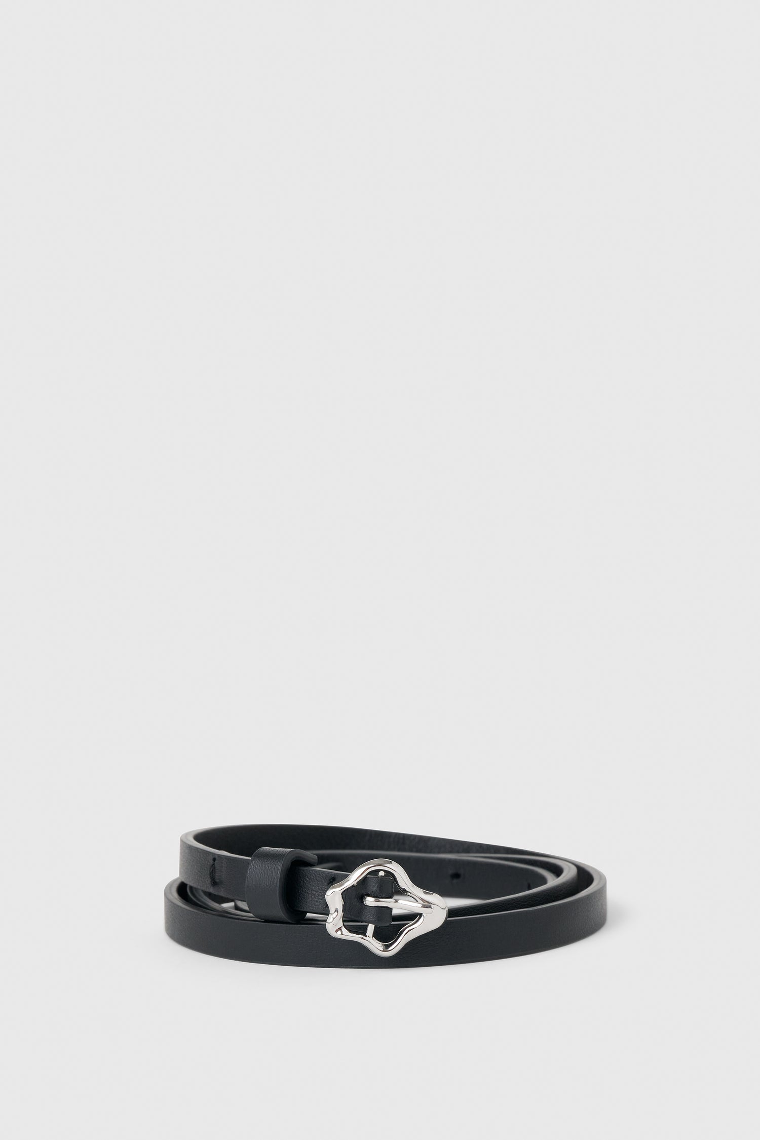 Small coral leather belt