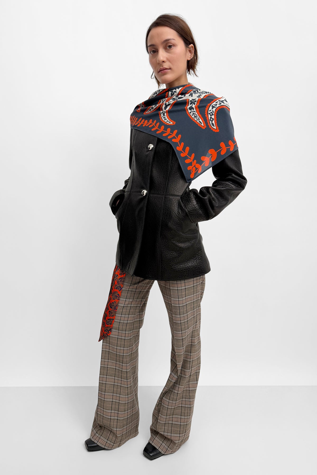 The Suzy cinched pebble leather jacket