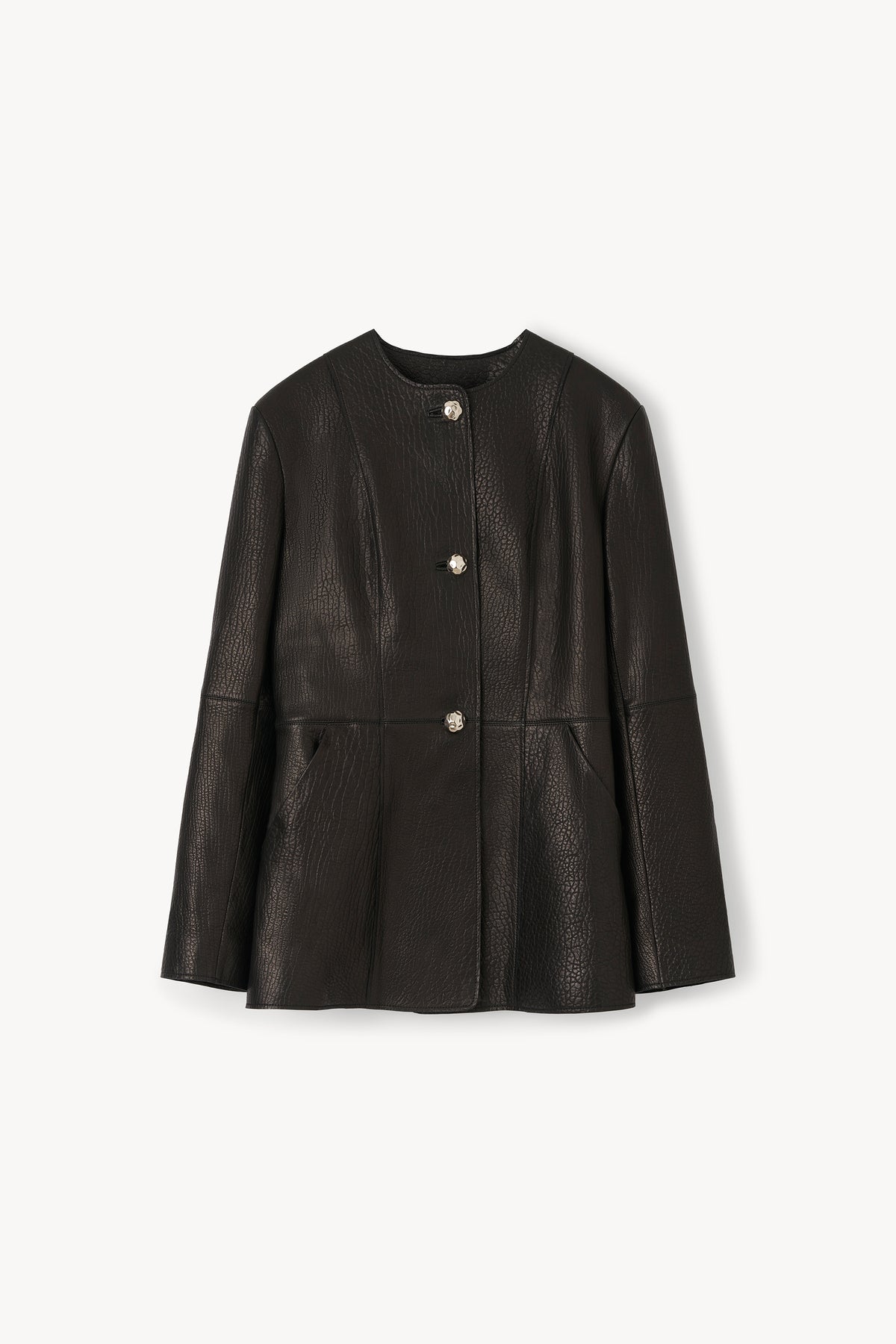 The Suzy cinched pebble leather jacket