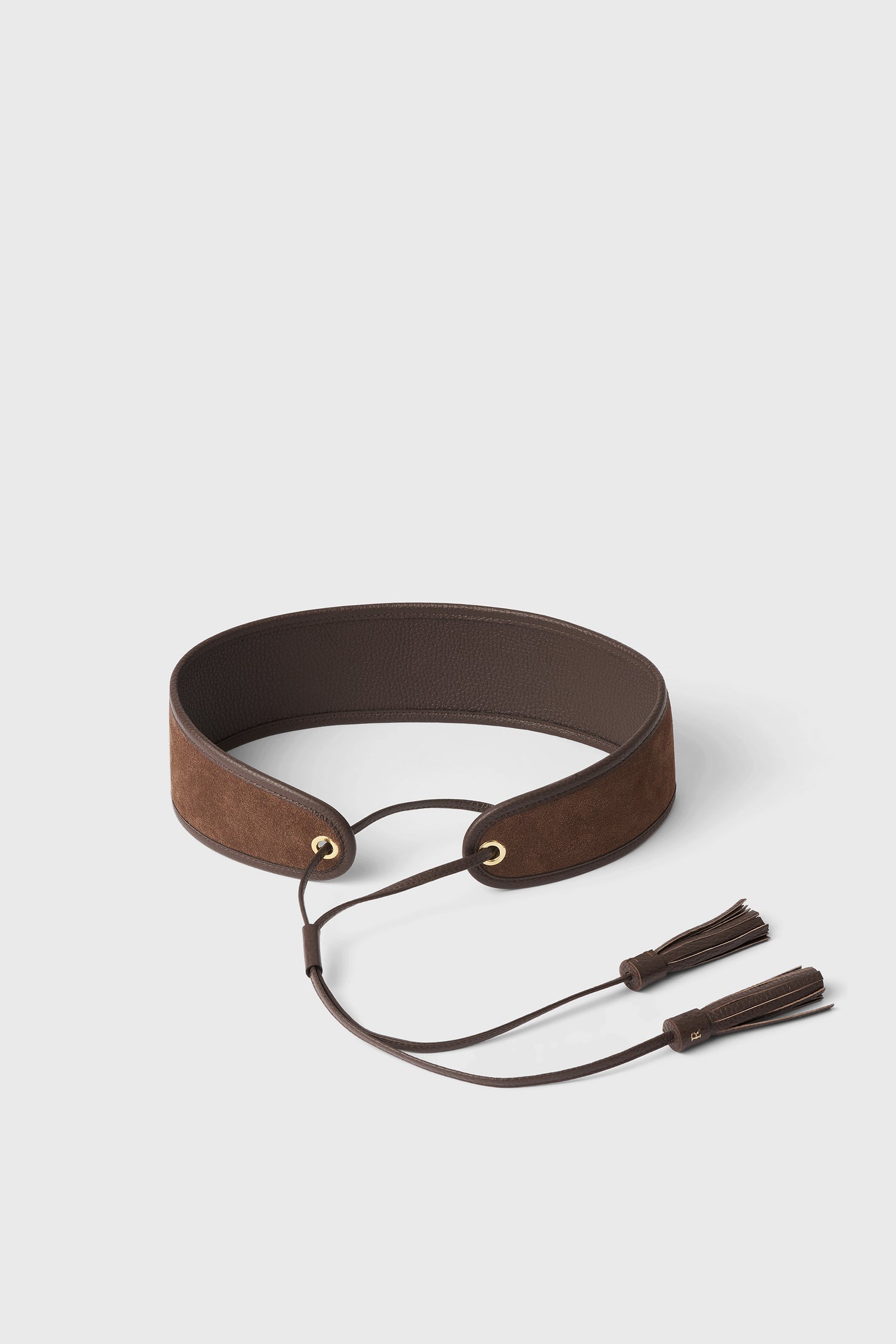 The Tassel leather and suede belt