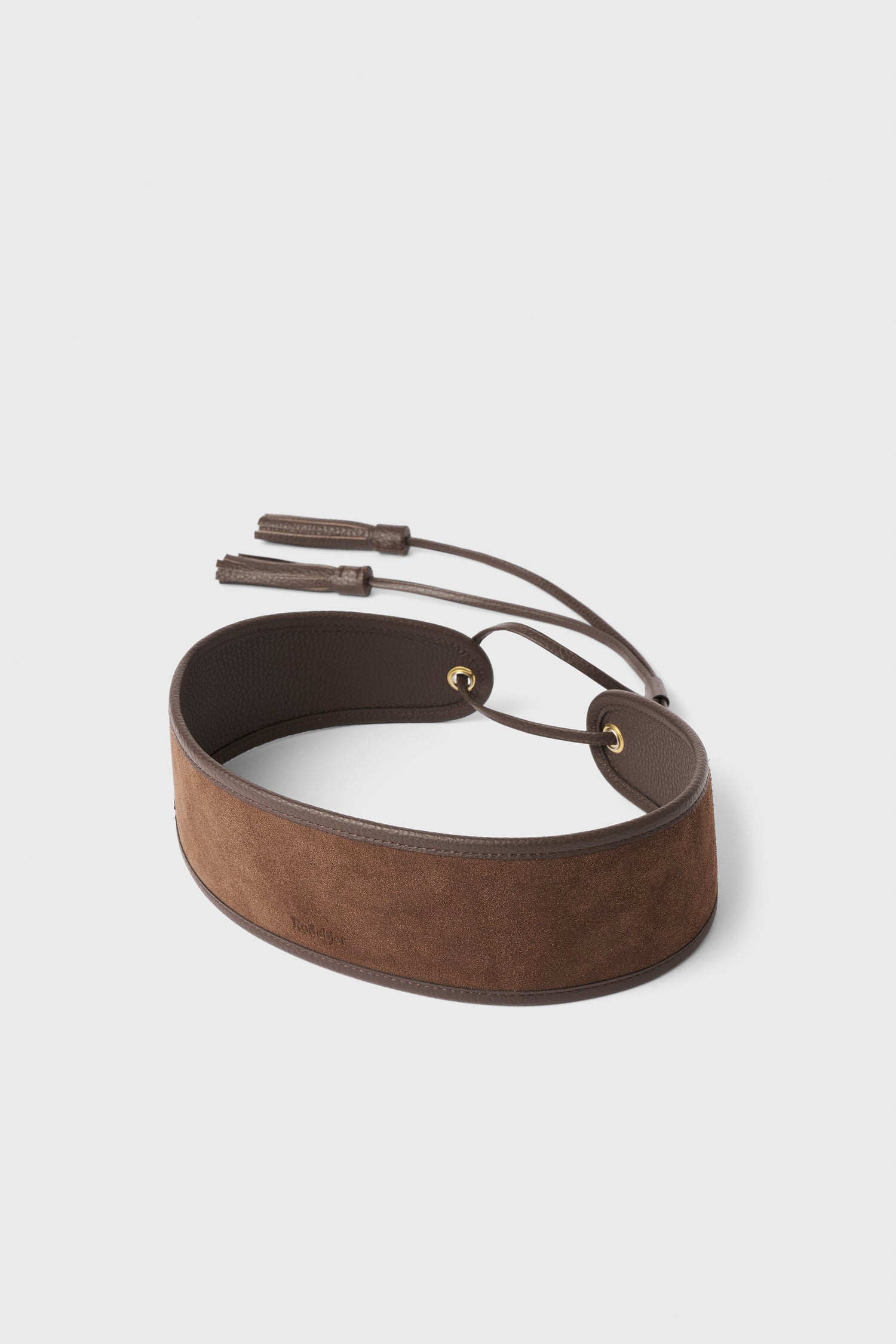 The Tassel leather and suede belt