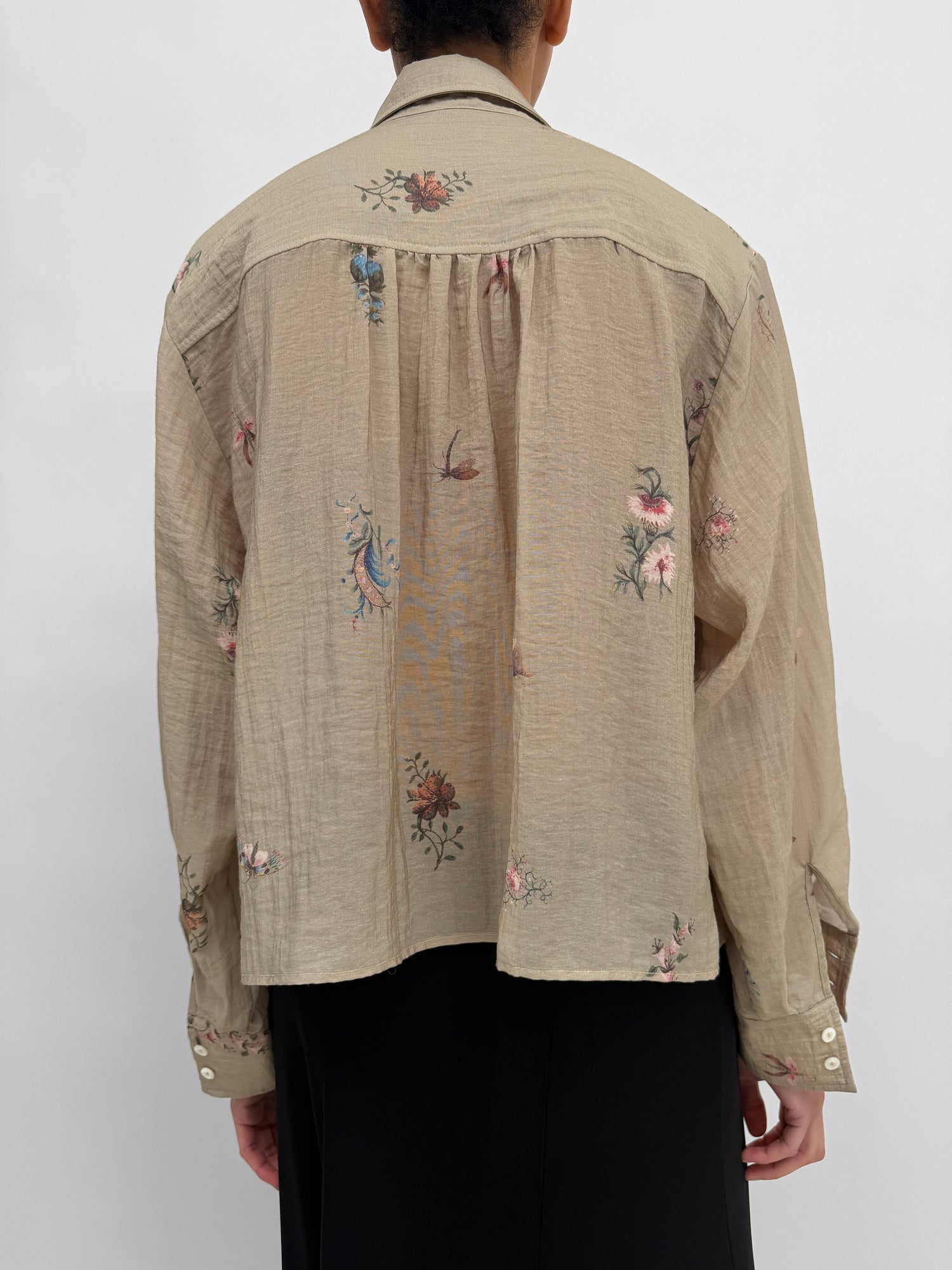 The Taylor plissé cropped shirt in Duchess