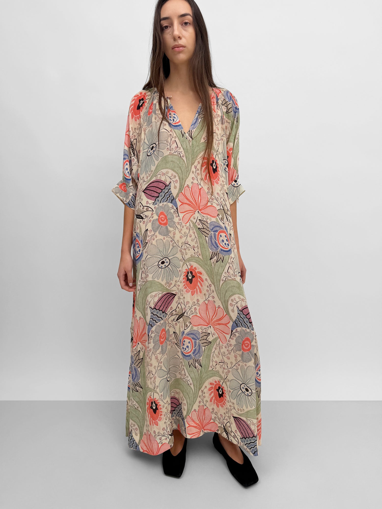 The Windy print plissé dress
