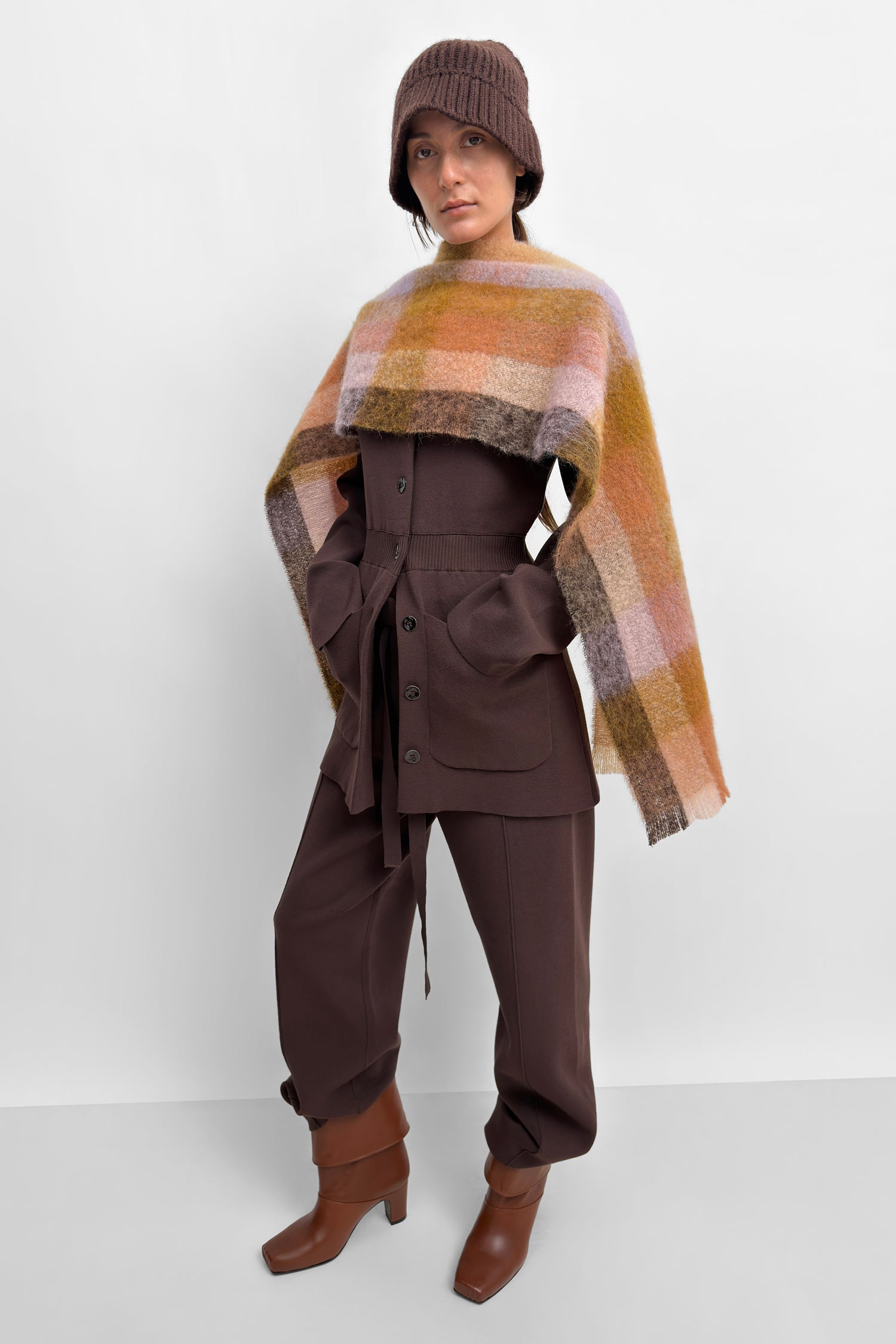 The Yeom soft knit travel suit cardigan