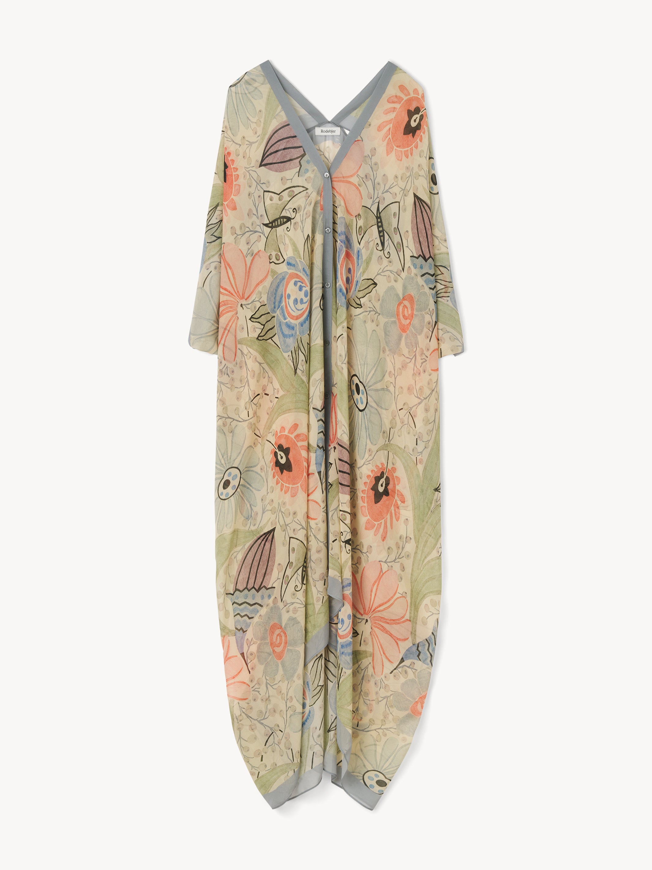 The Agave silk caftan in Ducharne