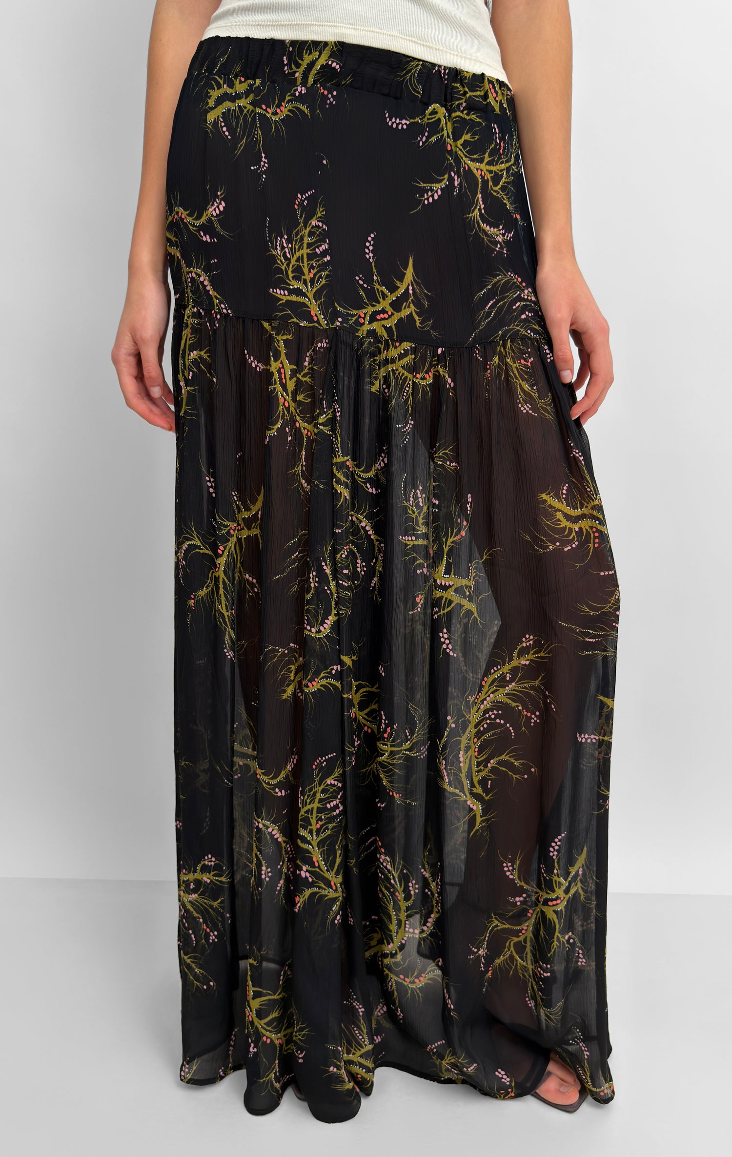 The Asti gathered skirt in Seaweed