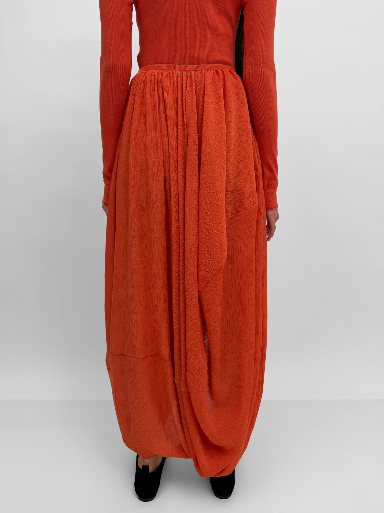 The Cybele Plissé draped balloon skirt
